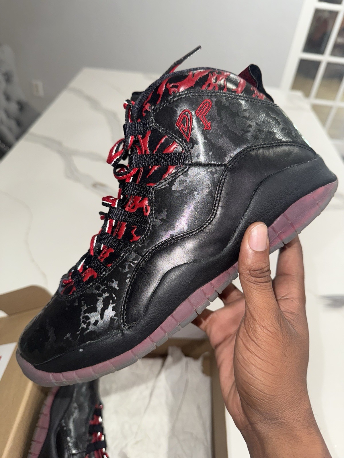 1x Worn Air Jordan 10 Retro DB Doernbecher SIZE 10 Black/Gym Red 2013