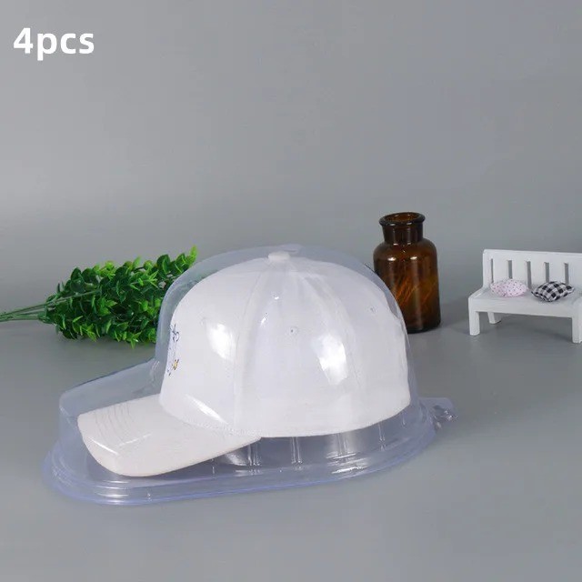 4 X Plastic Baseball Cap Transparent Protectors or Display Case – Curved Brim