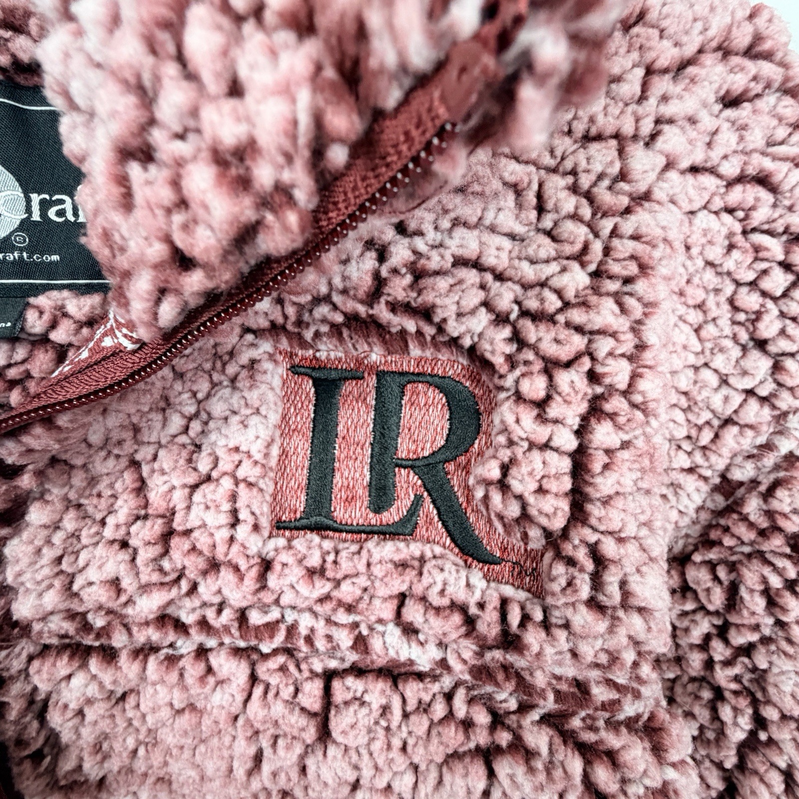 Boxercraft Sherpa Pullover Womens Large Dusty Rose Pink Quarter Zip Fleece LR