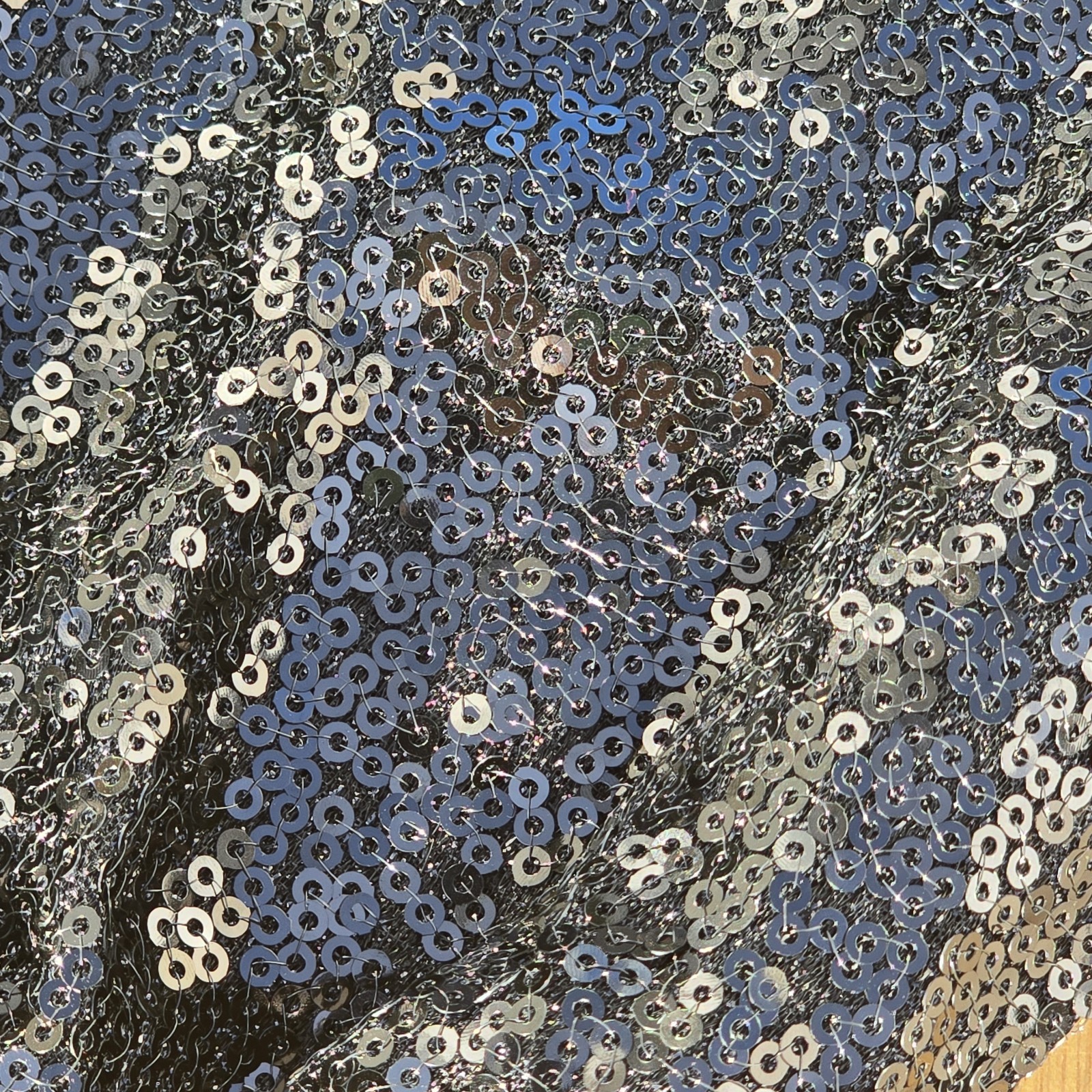LILOU Black Sequin Sheath Mini Dress Balloon Long Sleeve Party/Cocktail S