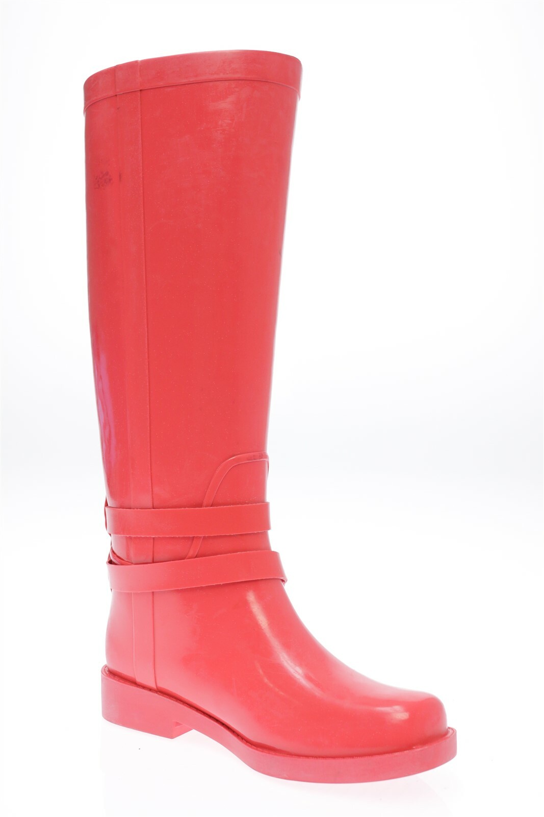 Coach Lori Womens Watermelon Rubber Pull On Buckle Tall Rain Boots Size 5
