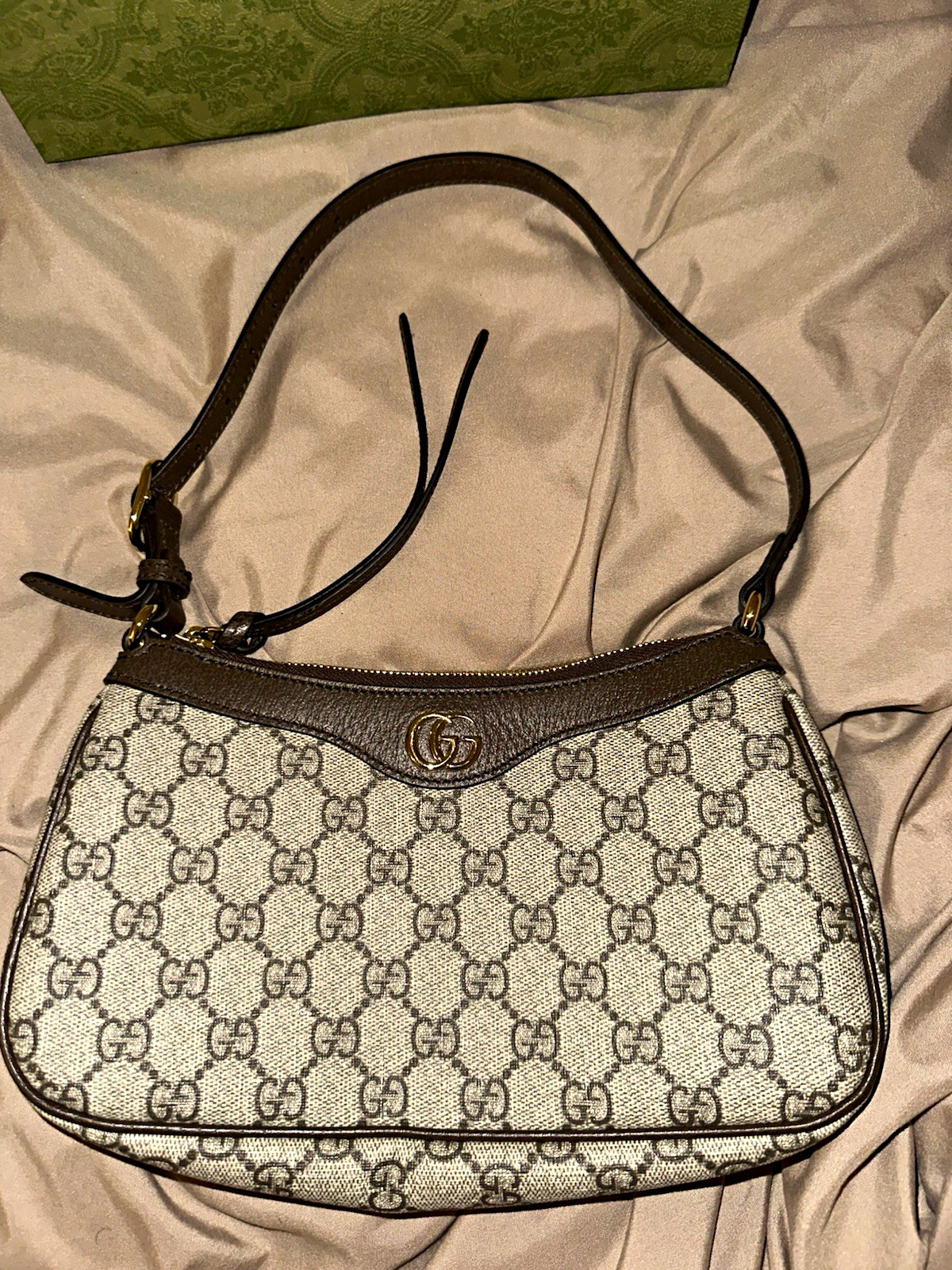 Gucci GG Jackie Small Ophidia Shoulder Bag Beige Brown Zip Dust Bag