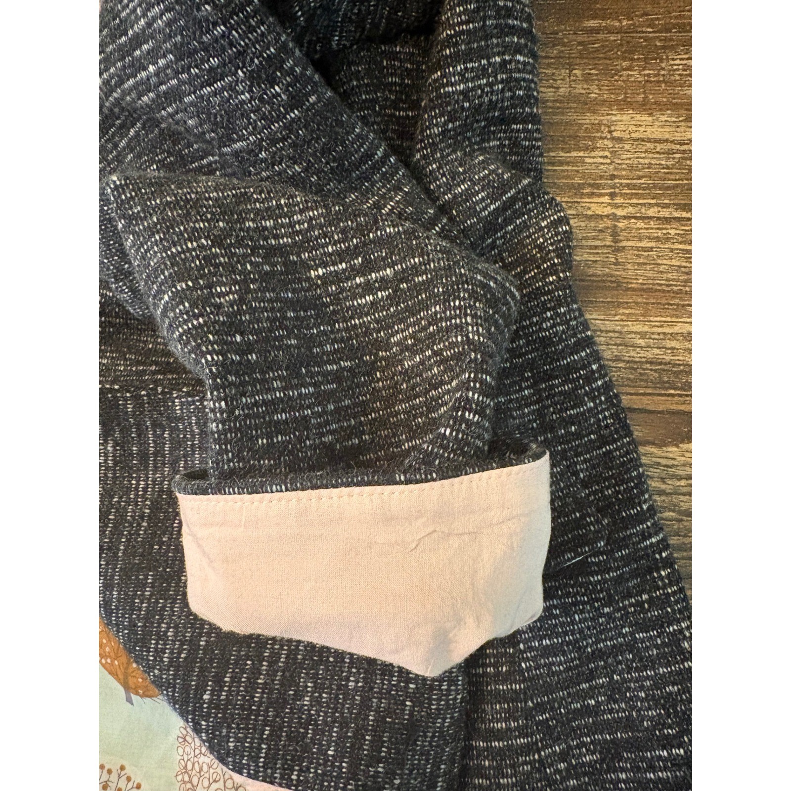 Anthropologie Cartonnier Knit Blazer Women Large Black Parisian Single Button