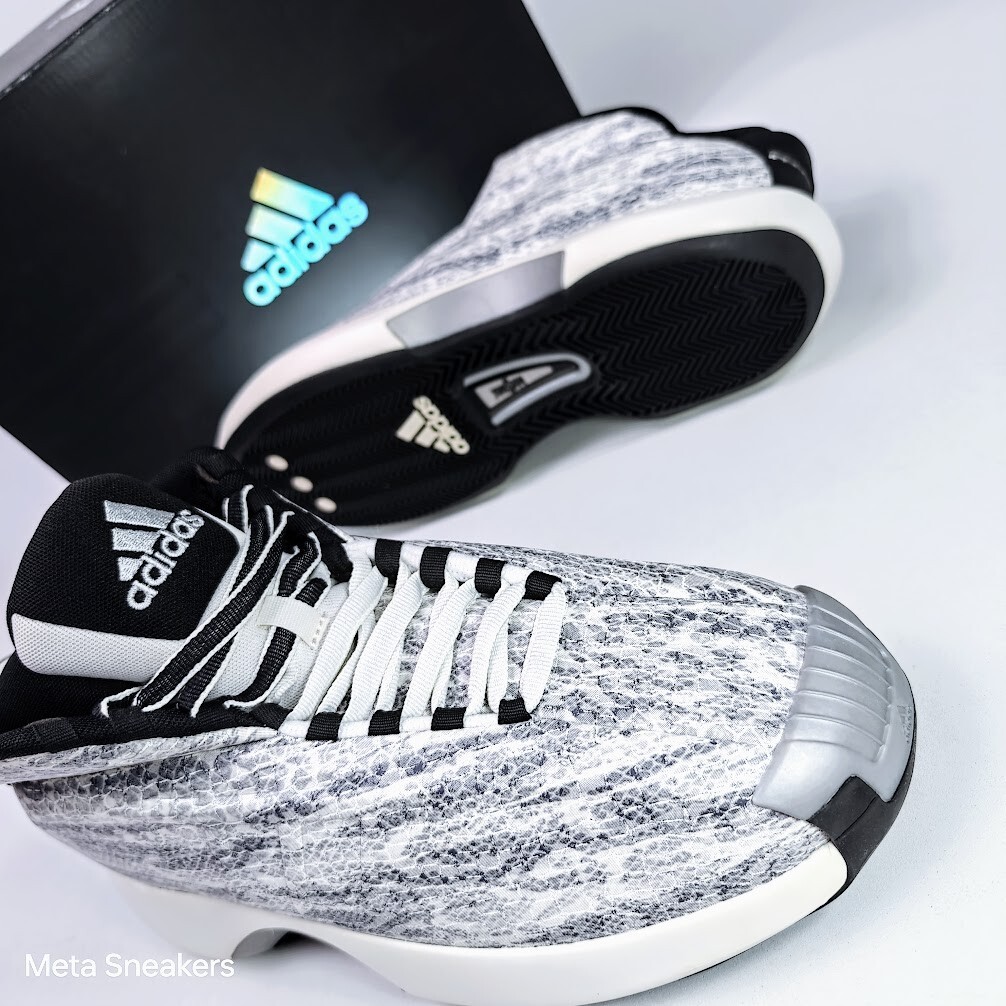Adidas US 11.5 Men’s White Black Silver Snakeskin Rare Retro Crazy 1 GY2405 NIB