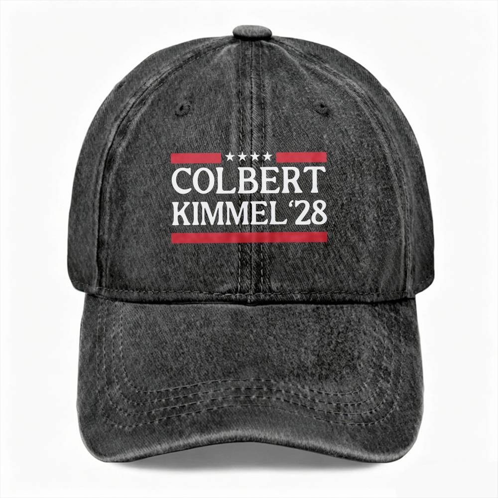 Colbert Kimmel ’28 Late Night Comedy Hat Talk Show Fans Unisex Washed Baseball