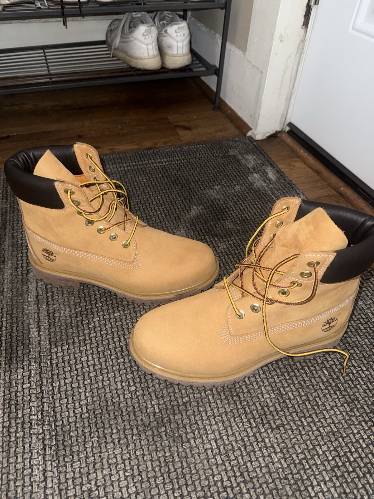 Timberland Men’s Beige Nubuck Lace-Up Ankle Work Boots Rubber Sole 8.5