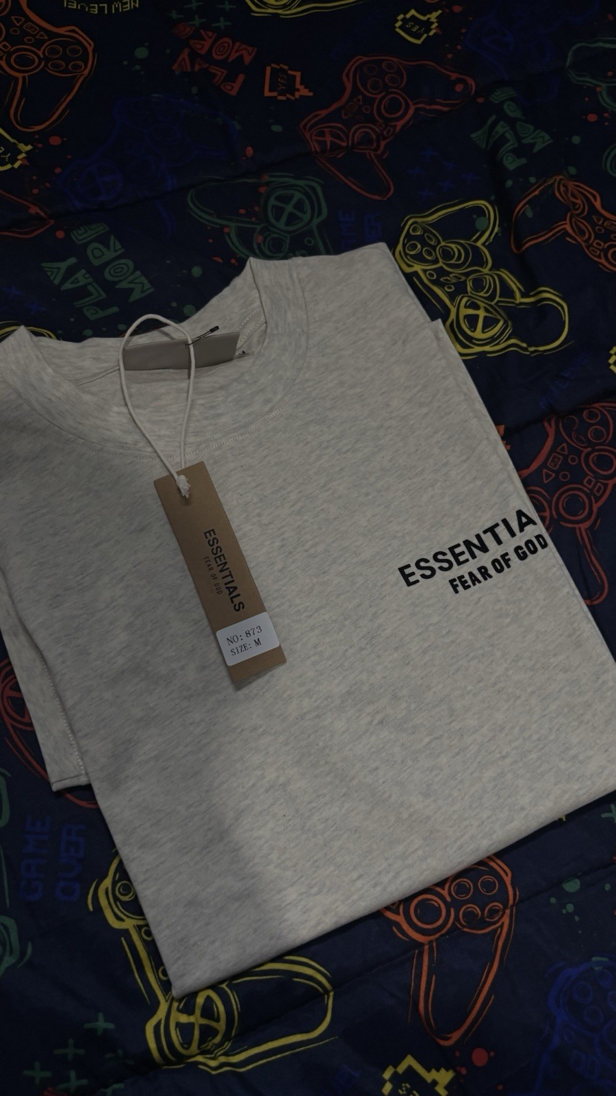 Essentials Fear of God ESSENTIALS Men’s Gray Logo Crew Neck T-Shirt Size M