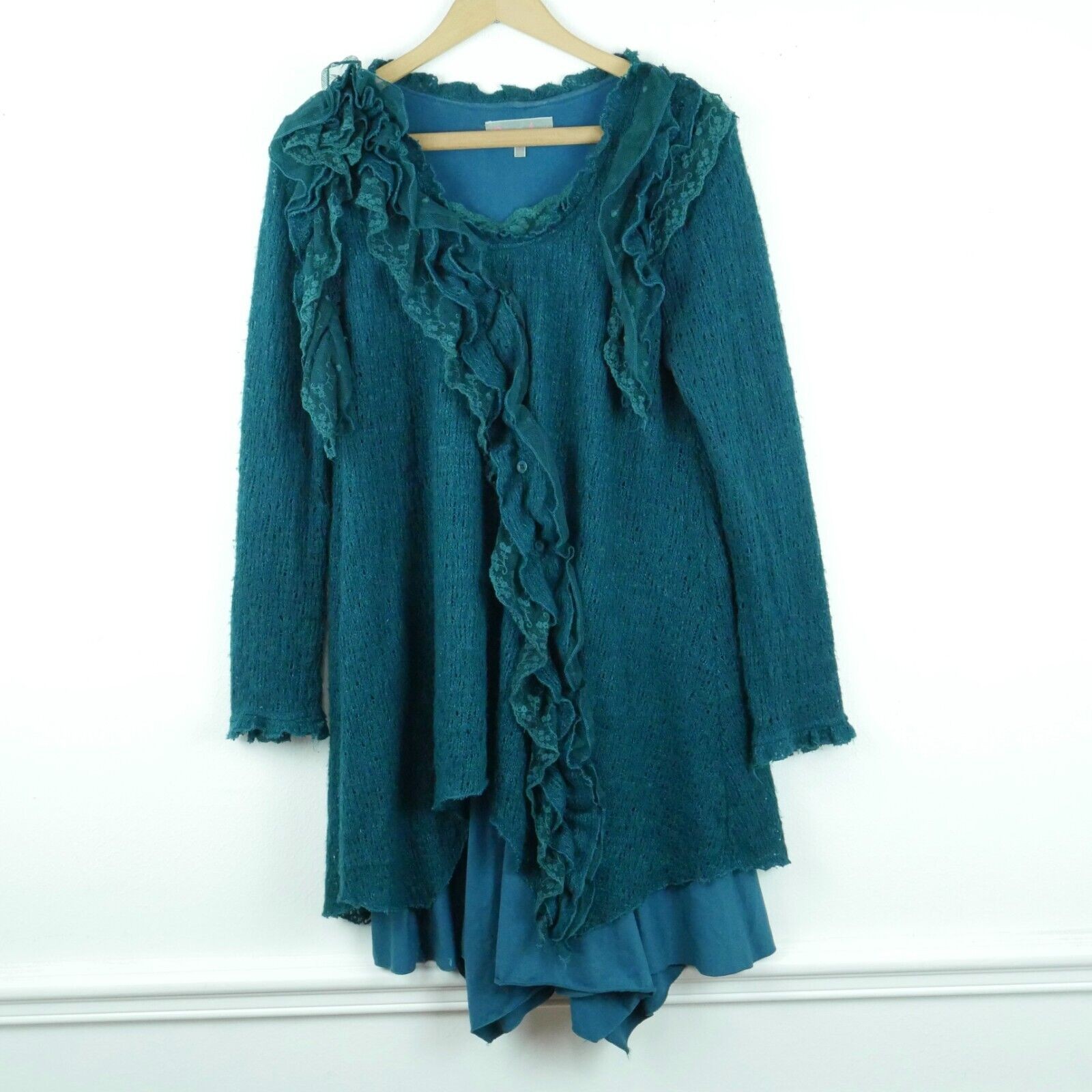 Pretty Angel Large Tunic Top Asymmetric Hem Fairy Grunge Artsy Lagenlook Ruffle