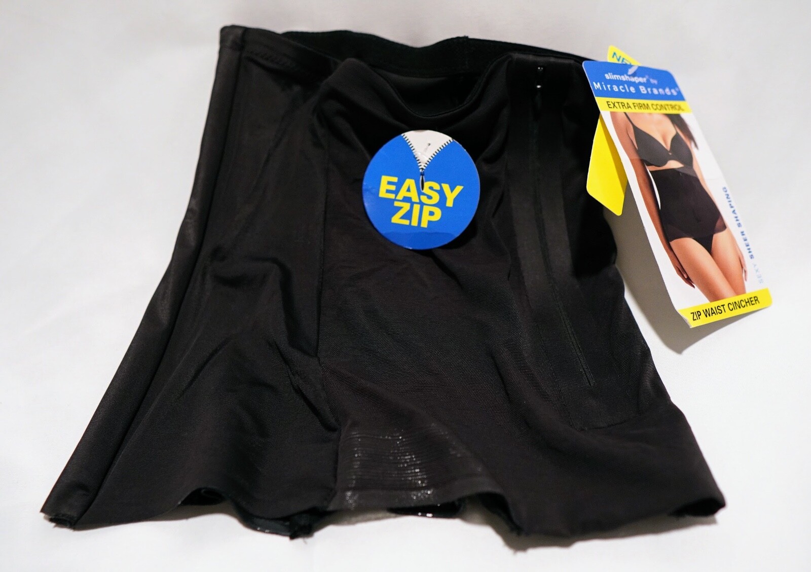 Slimshaper by Miracle Brands Womens Sheer Shaping Waist Cincher Black M NWT