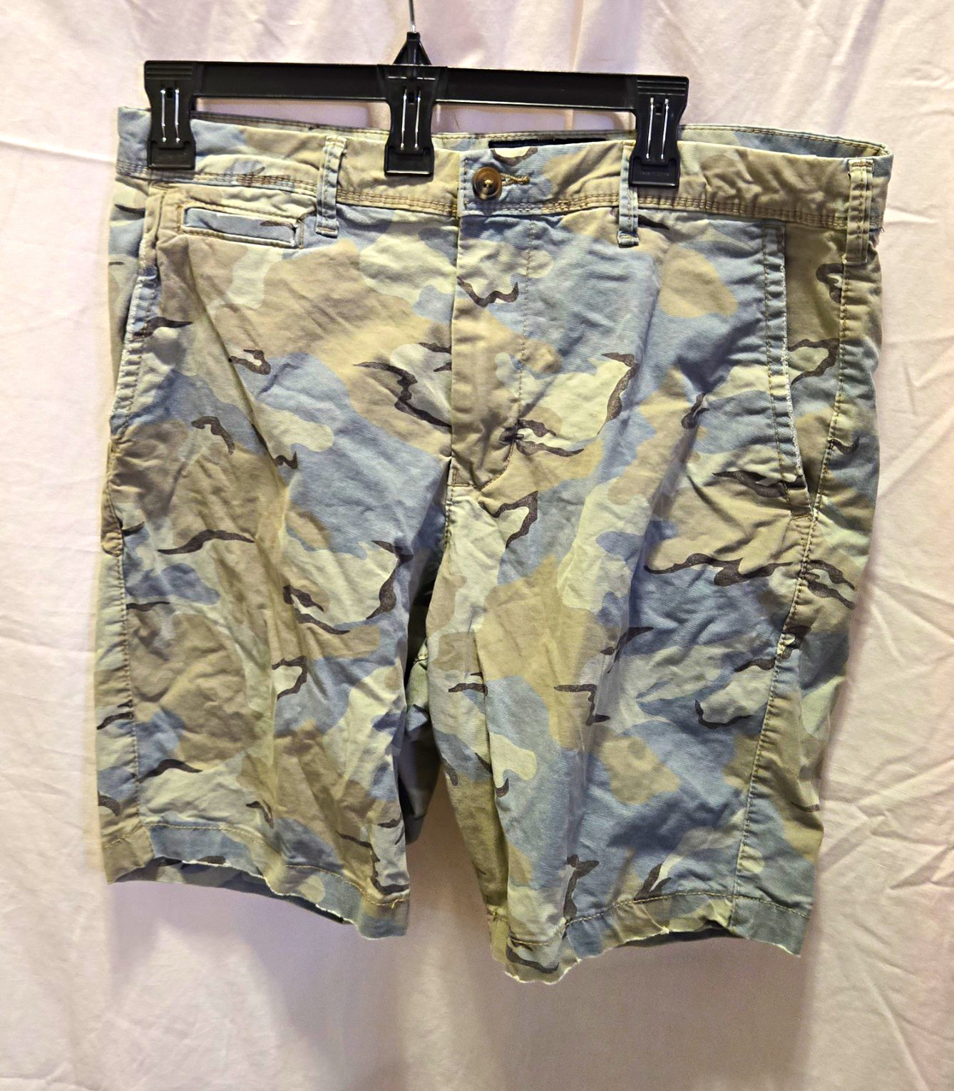 American Eagle Outfitters Blue Gray Camo Chino Shorts Men’s Next Level Flex#Y2K