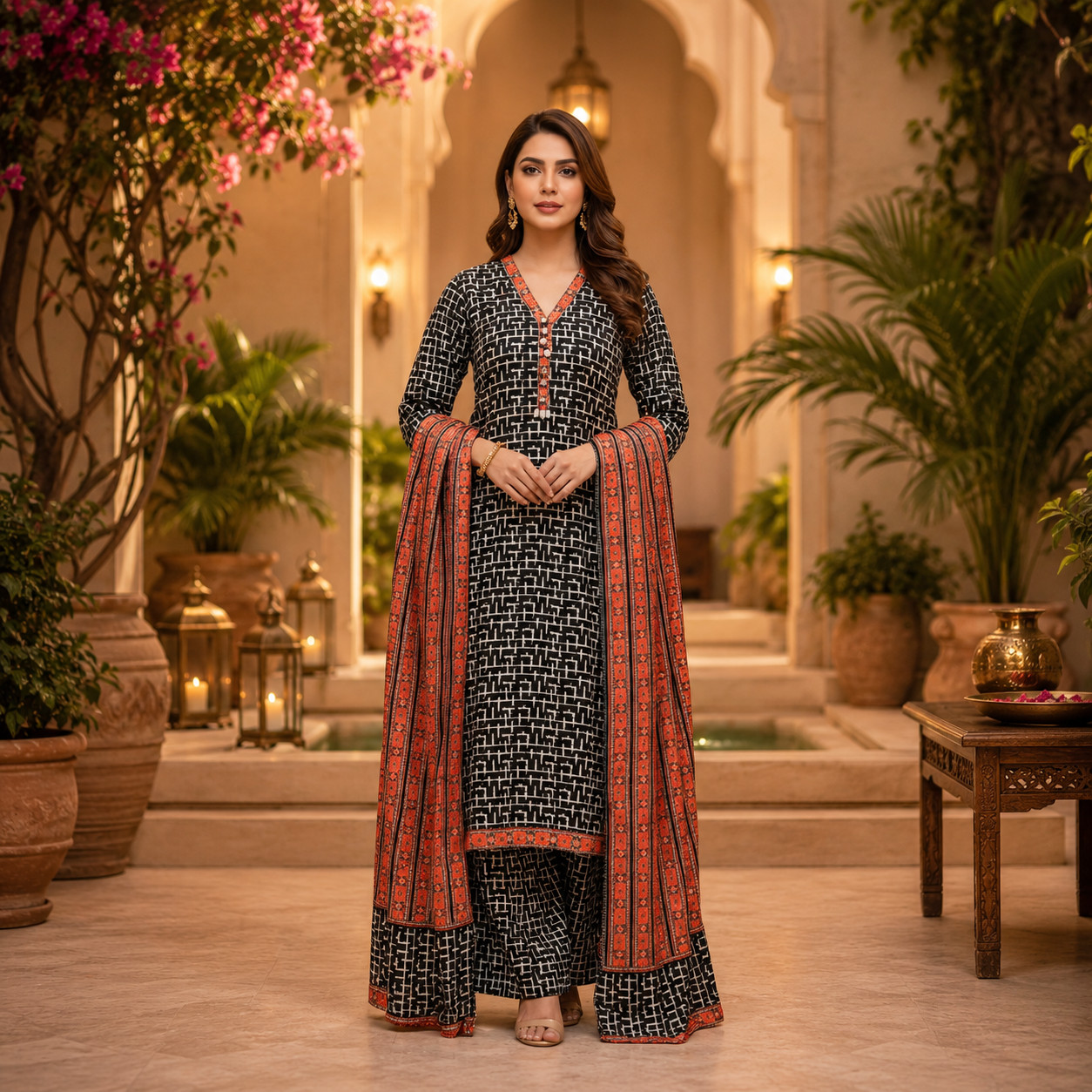 Multicolor Printed Lawn 3Pcs Stitched Suit for Decent Women Like You