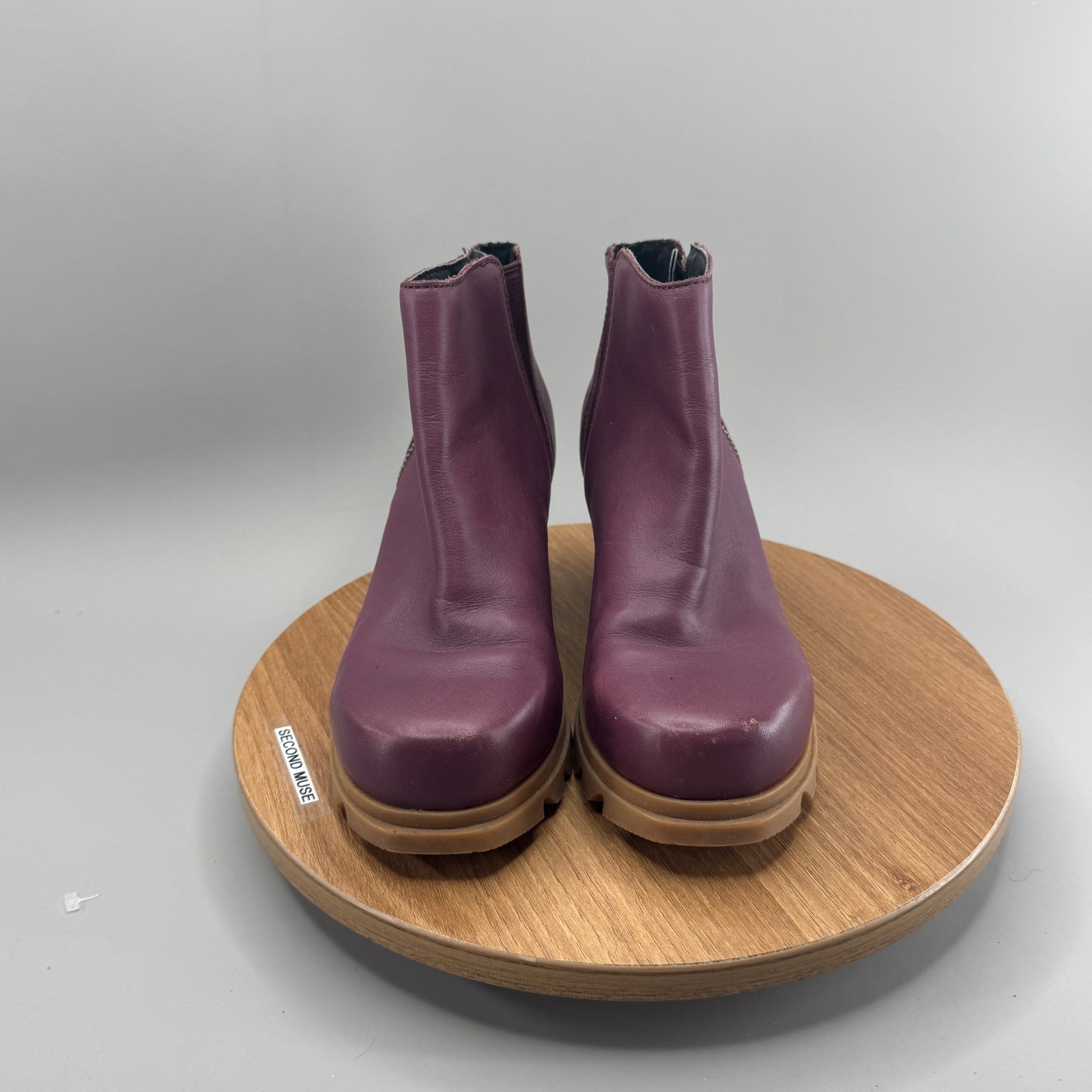 Sorel Joan of Arctic Wedge III Zip Bootie 6 Purple Leather Gorpcore Urban Rugged