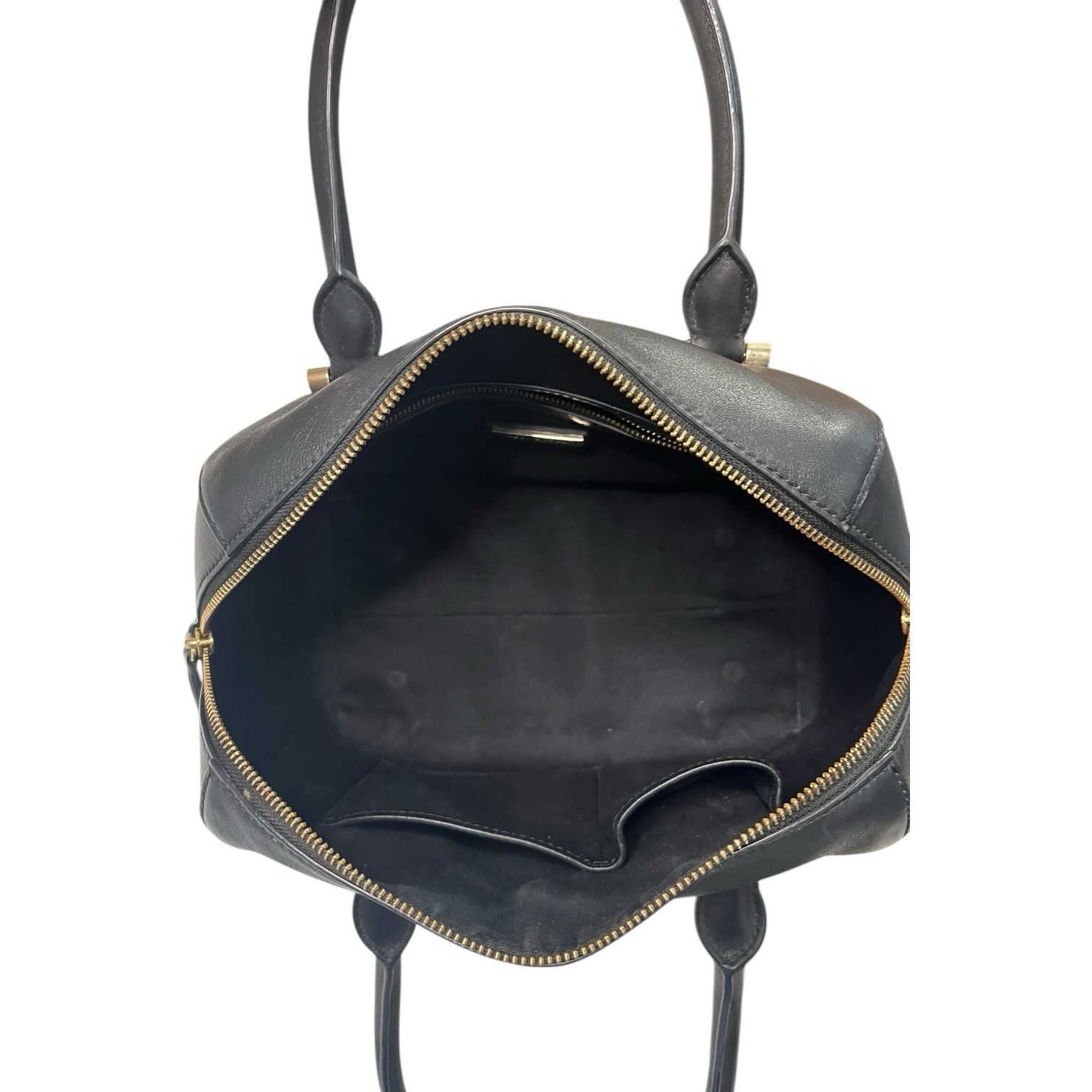 Tory Burch Robinson Satchel Womens Medium Black Leather Top Handle Designer