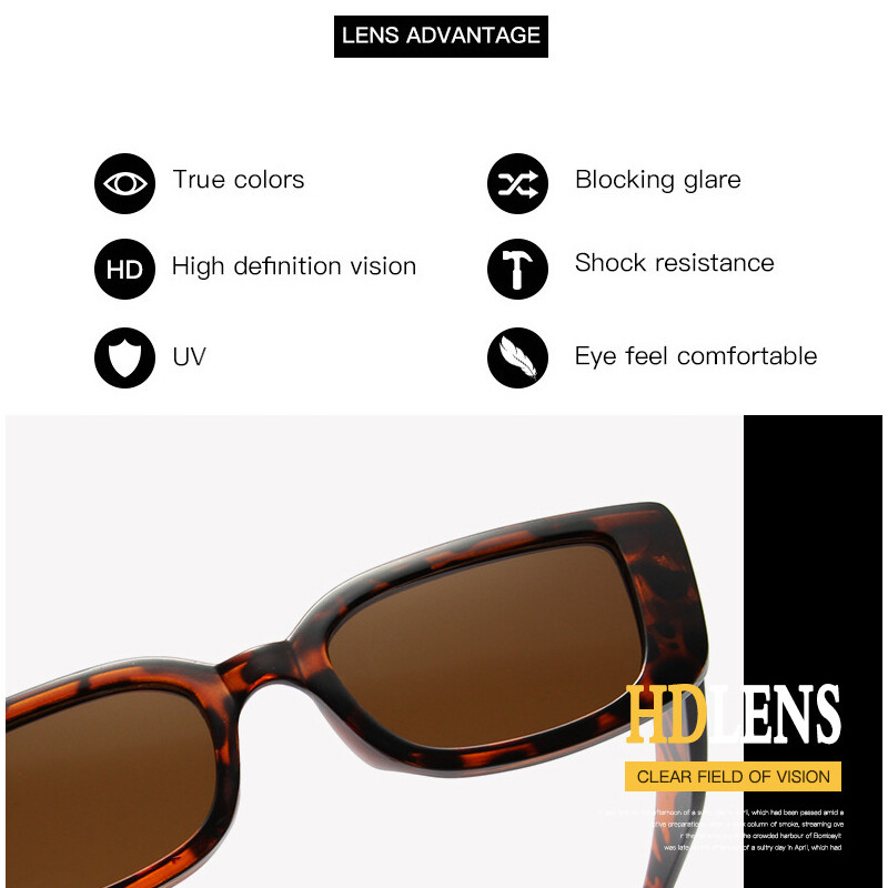 Small Rectangle Sunglasses for Women Men Vintage Trendy Rectangular Sunglasses