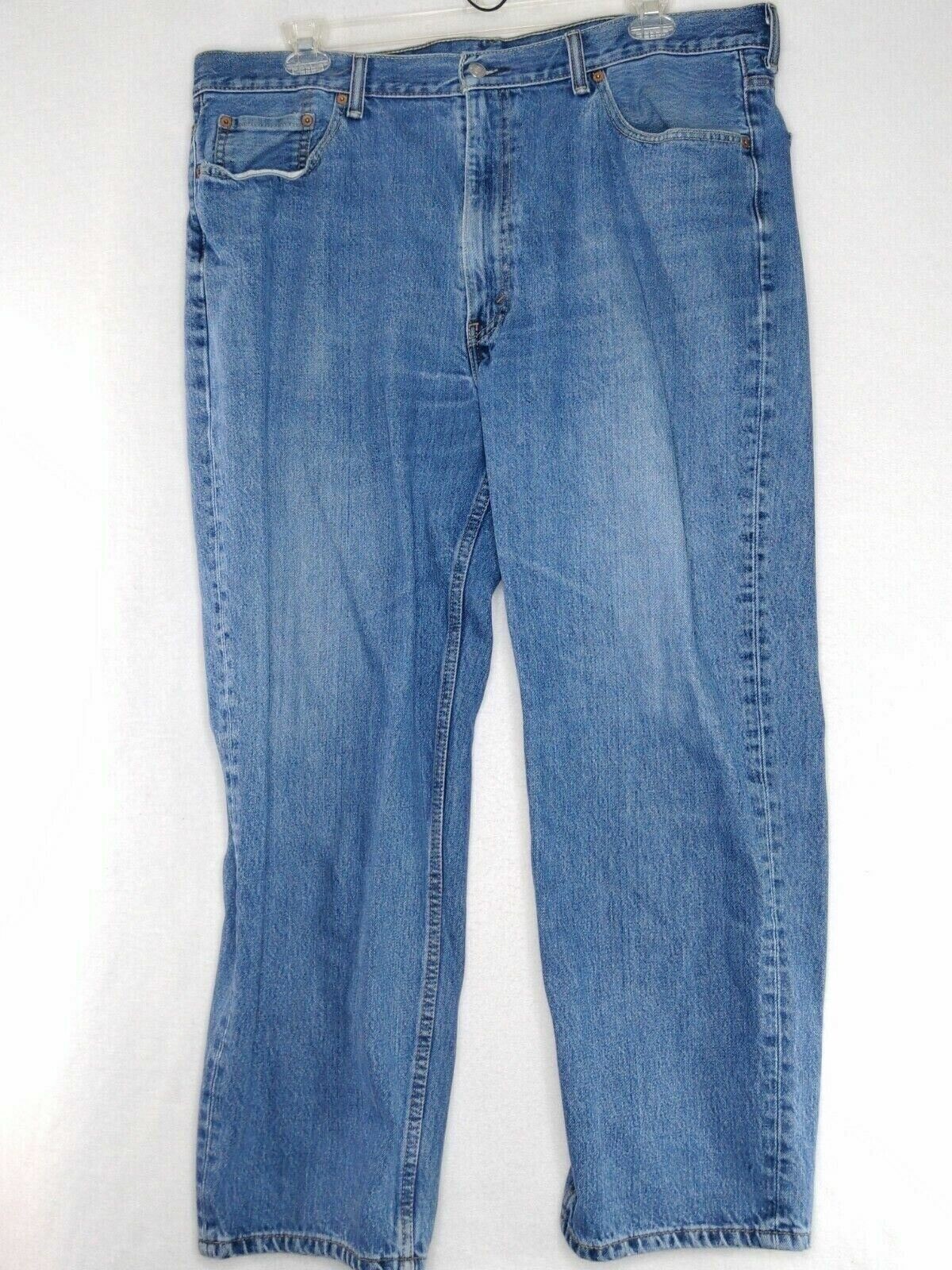 Levis Mens W42 L30 Straight Leg Faded 5 Pocket Design Denim Jeans