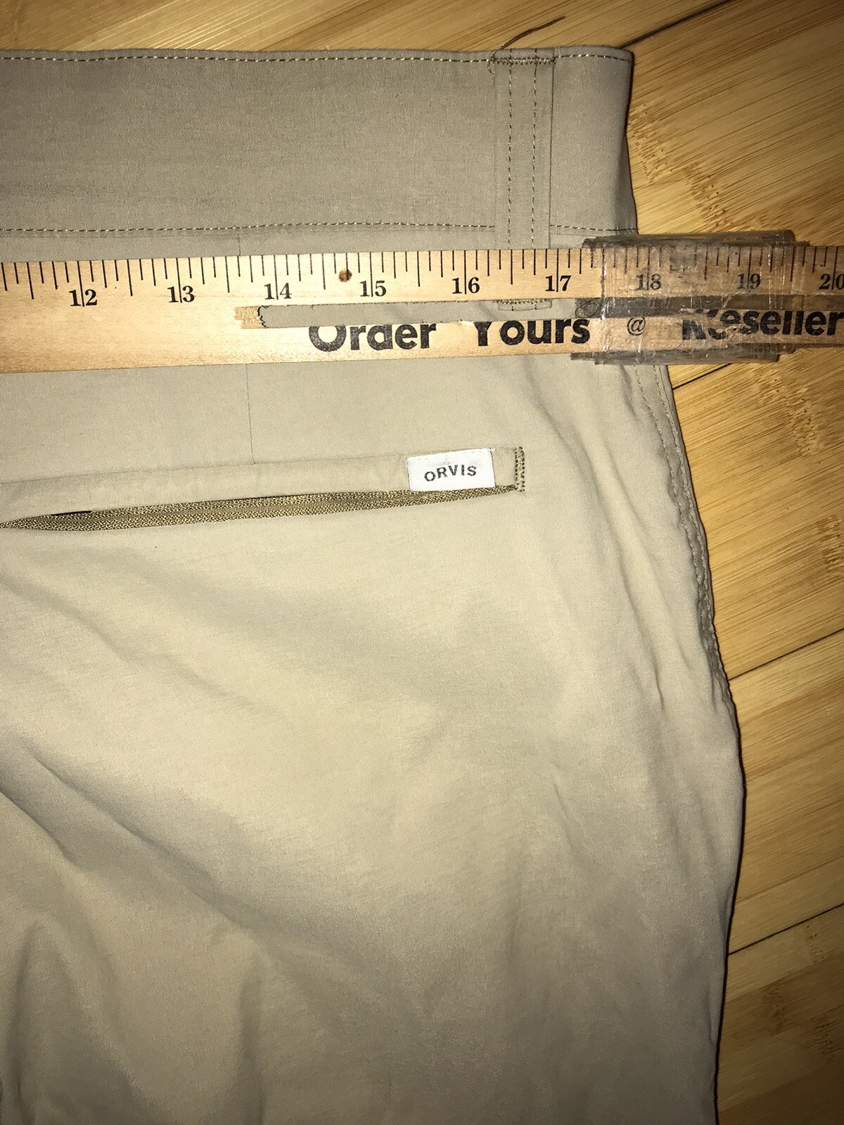 Orvis Tech Pants Mens 36 Tan Two Way Stretch Water Repellant Hiking Outdoor C49