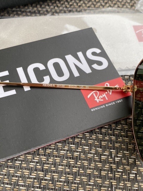 Ray-Ban Hexagonal RB3548 Gold Frame / Gradient Brown/ 51mm Sunglasses