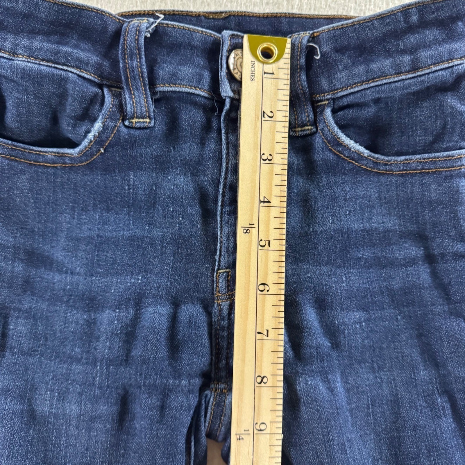 American Eagle Hi-Rise Jegging Womens 00 Short Blue Good Next Level Stretch