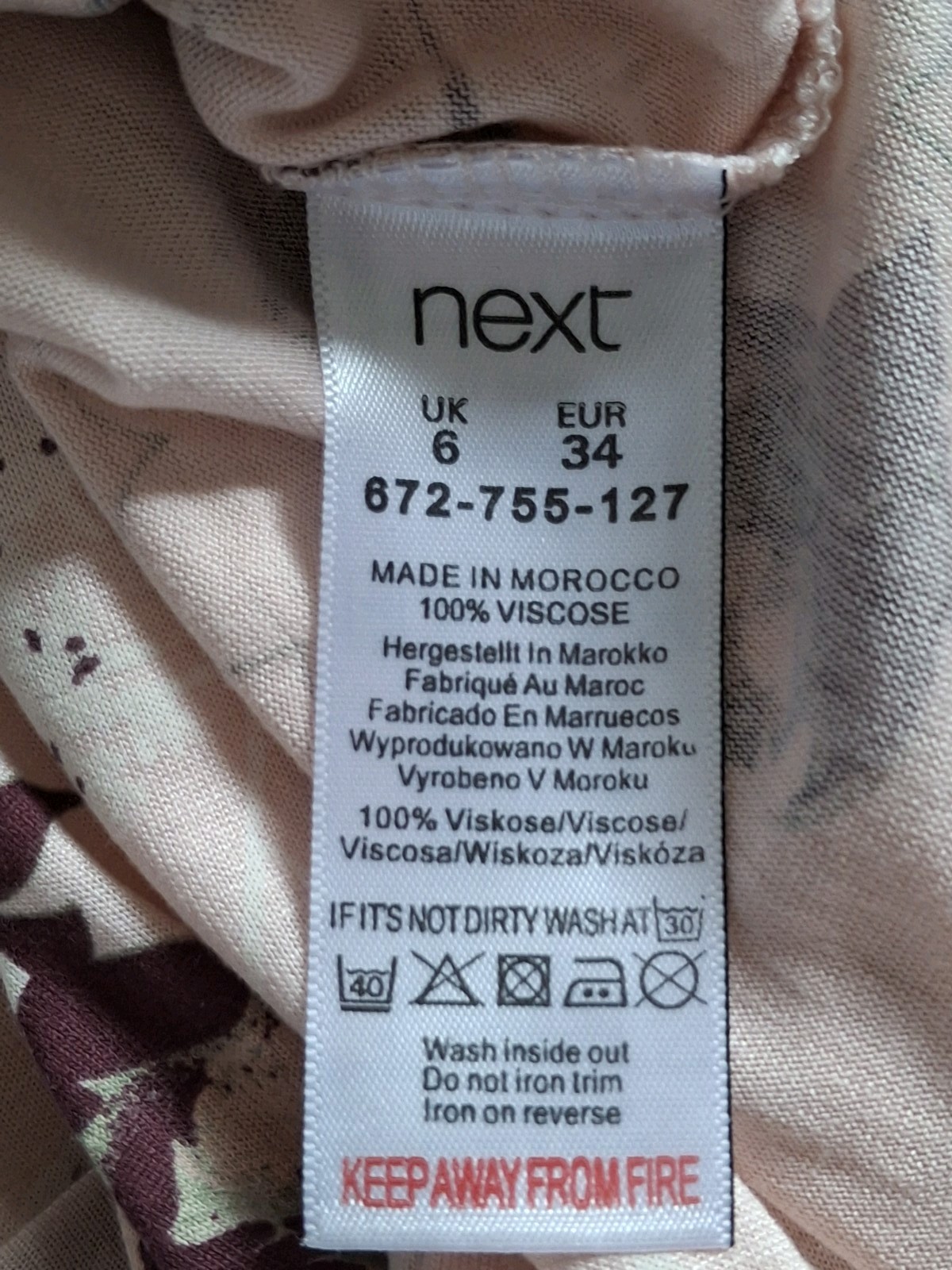 Next Pink Floral Top Size 6