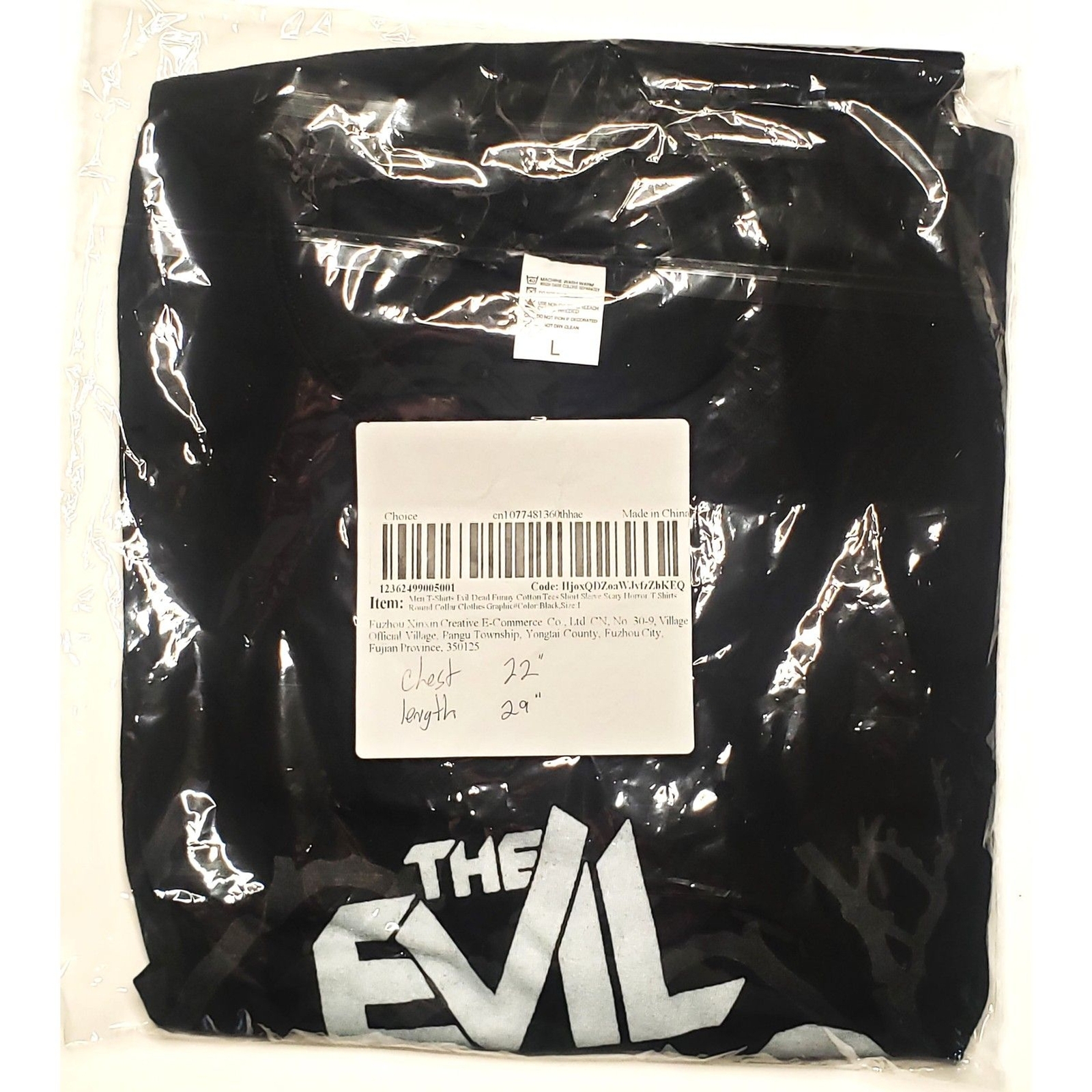 Evil Dead T-Shirt Mens Large Horror Movie Black Cotton Blend