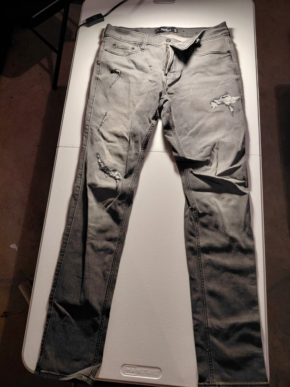 Hollister Co. Slim Straight Ripped Black Skinny Jeans