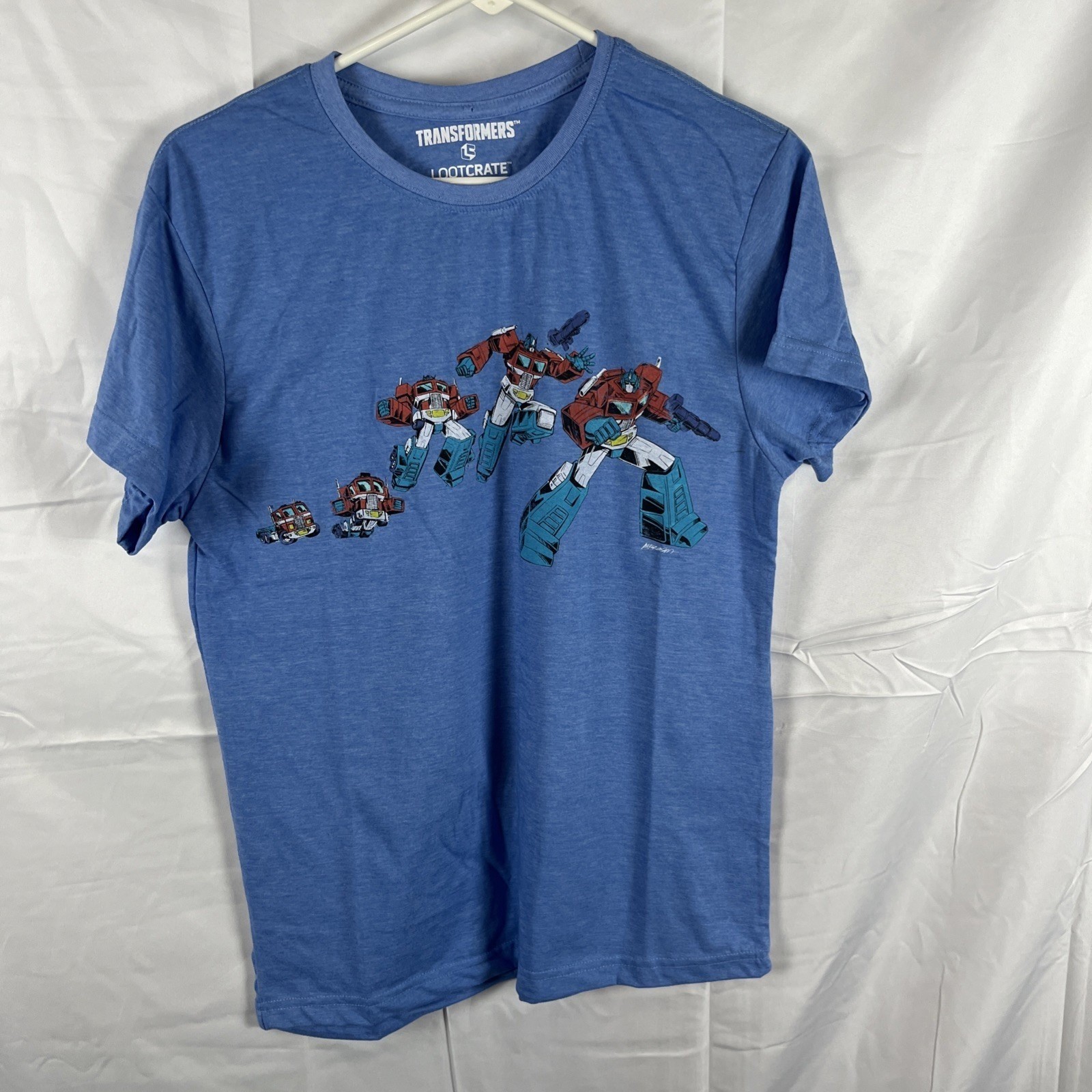 Loot Crate Transformers Optimus Prime Graphic T-Shirt Blue Mens Small