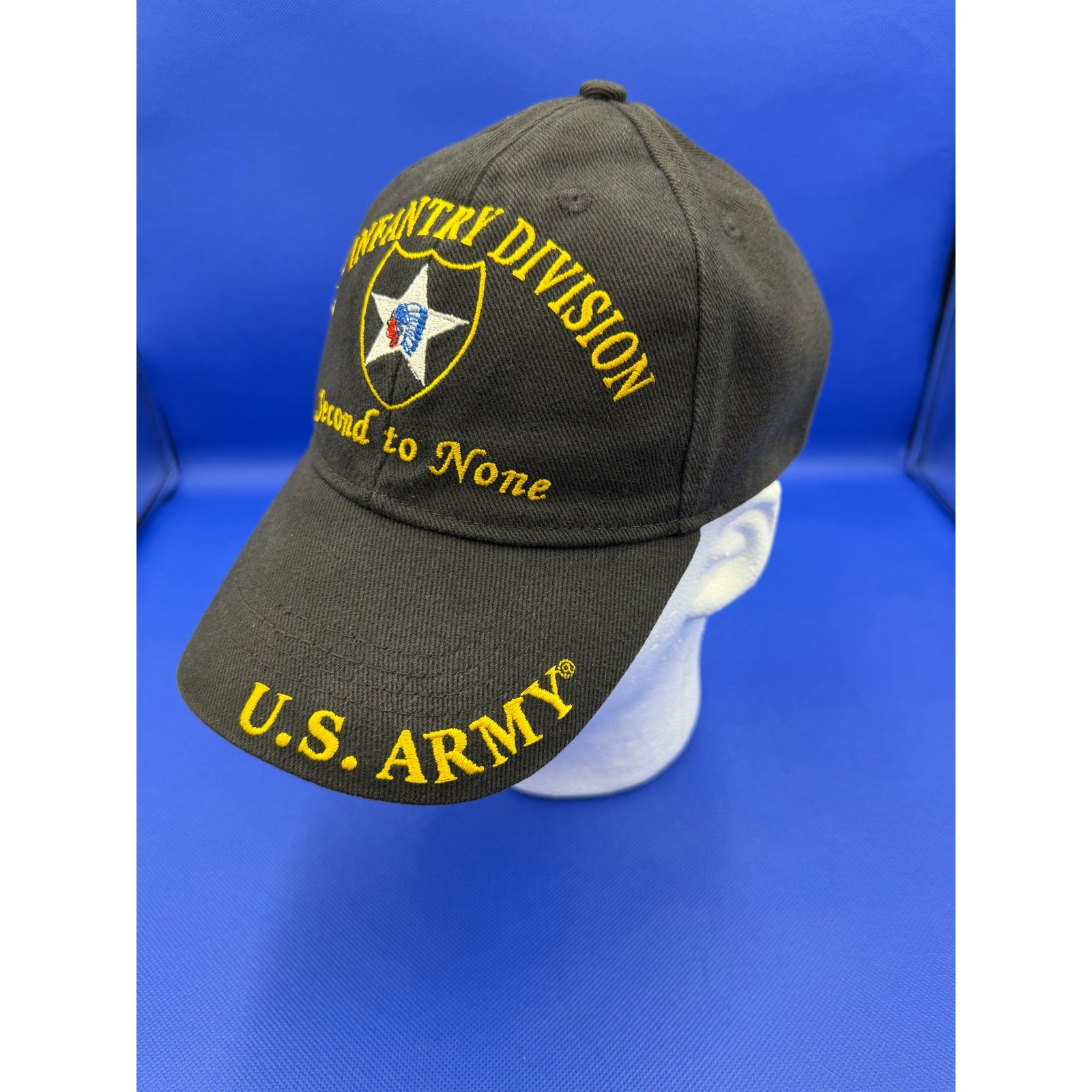 U.S. Army 2nd Infantry Division Second to None Black Embroidered Cap Hat