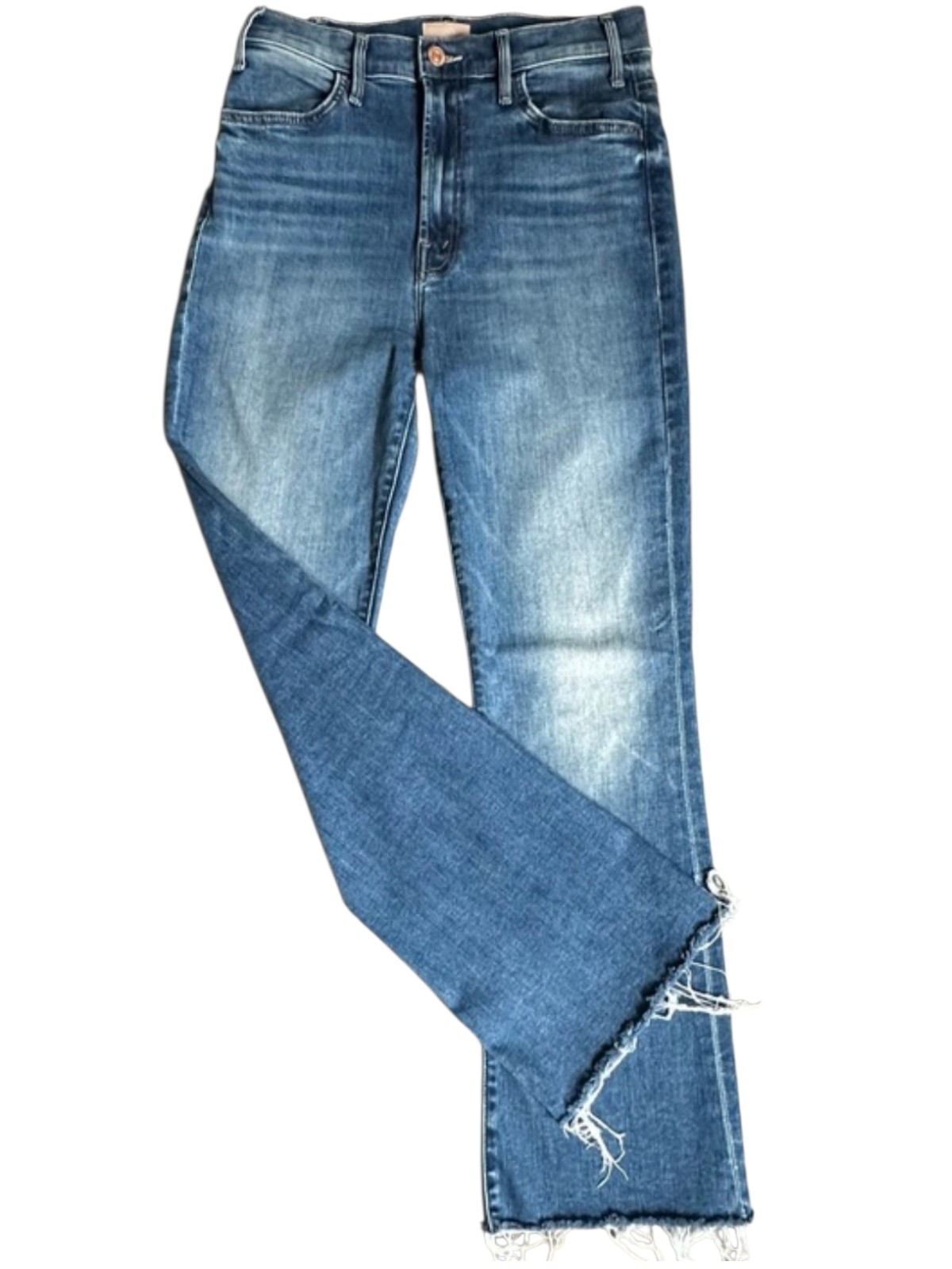 Mother Hustler Patch Pocket Ankle Fray Jeans in Healing Jar High Rise – 27