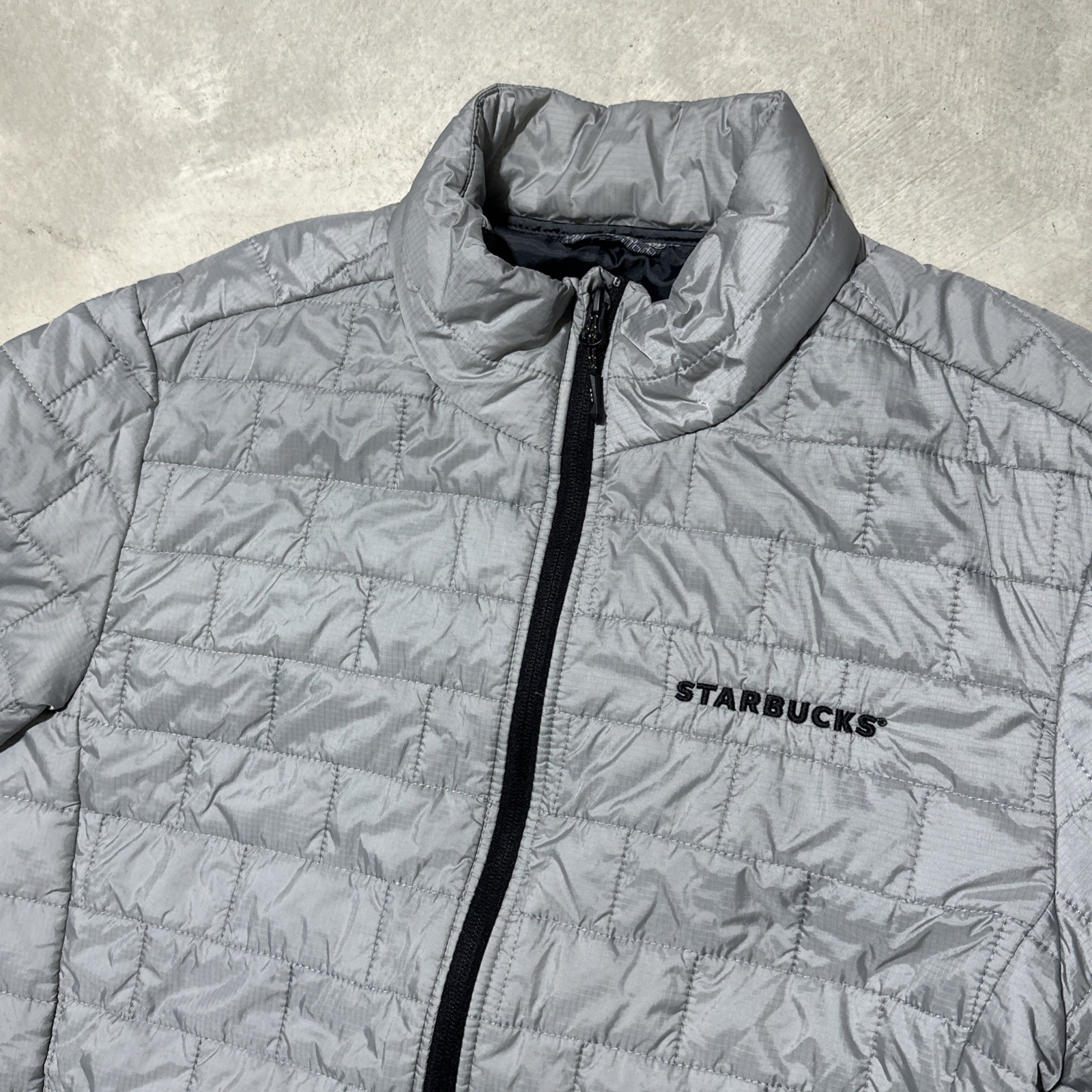 Starbucks Men’s Puffy Jacket w/ Logo Embroidered Employee Nylon & Poly Fill SZ M