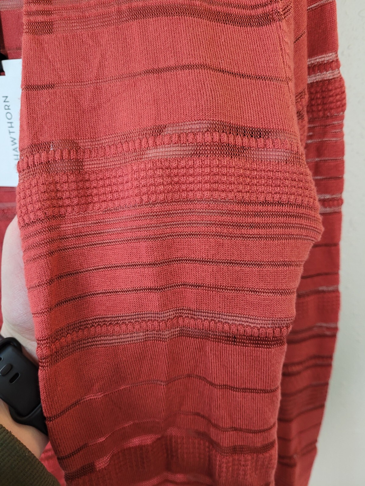 New 41 HAWTHORN M Stripe Open Front Textured Cardigan Women