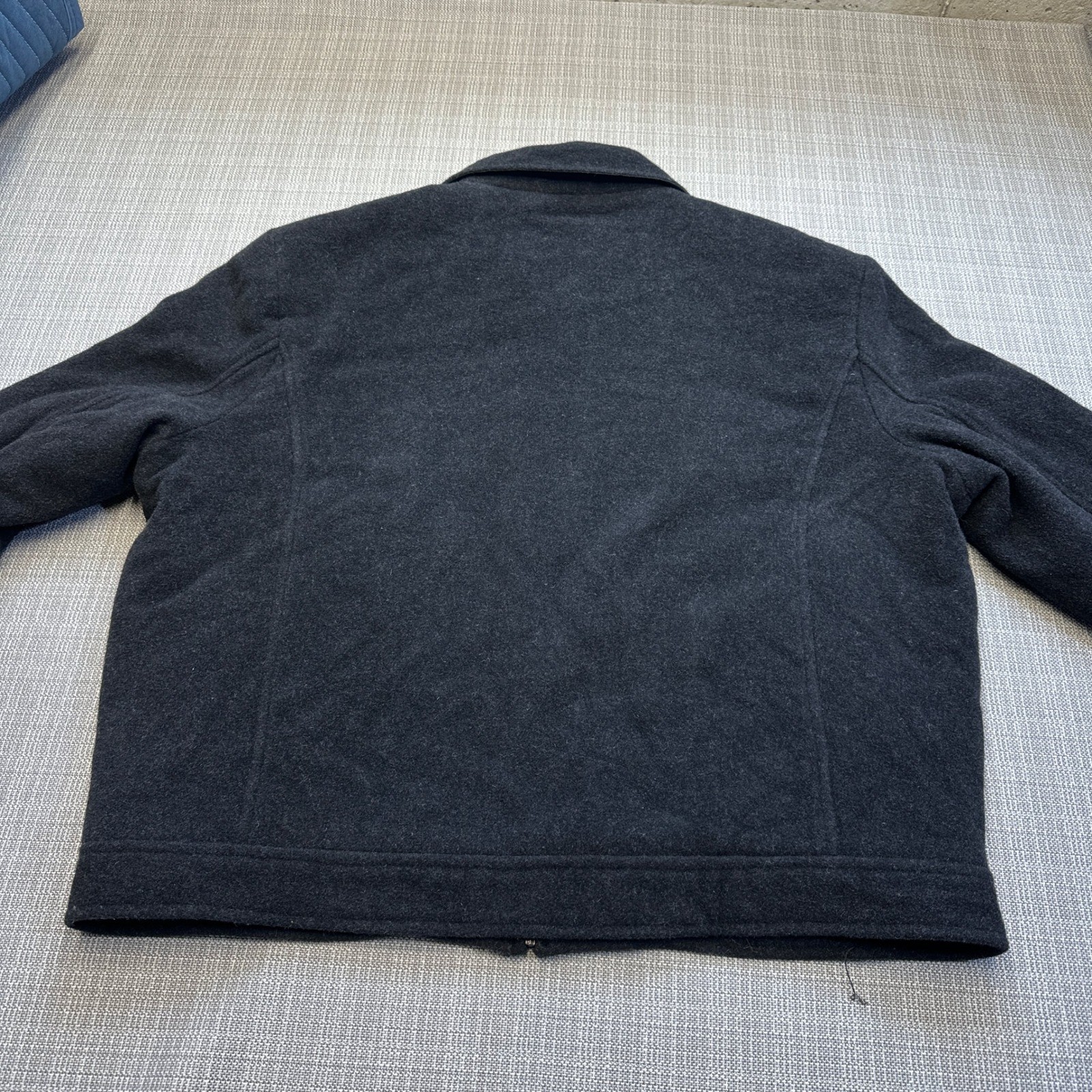 Kenneth Cole Reaction Wool Zip Up Jacket Mens XL Black Preppy Classic