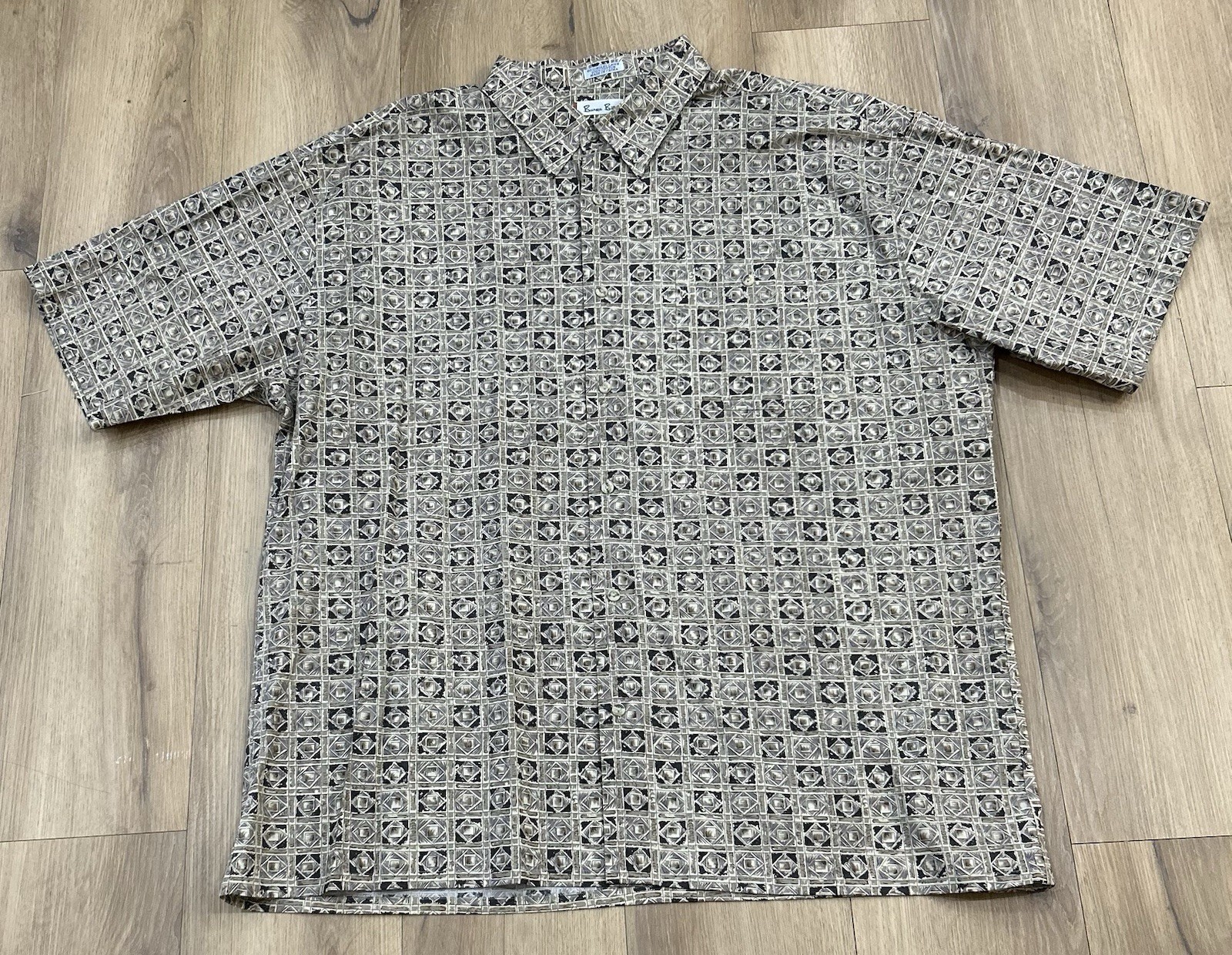 BURMA BIBAS Men’s Shirt Button Up Short Sleeve Pocket Colorful Lightweight XXL