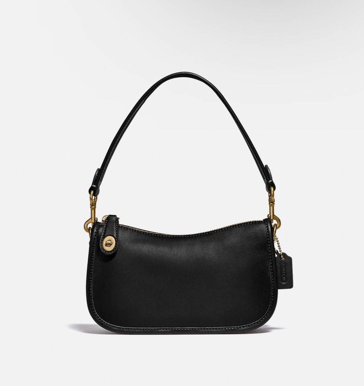 Coach Originals swinger 20 Glovetanned Leather Clutch Shoulder Bag Black C2643