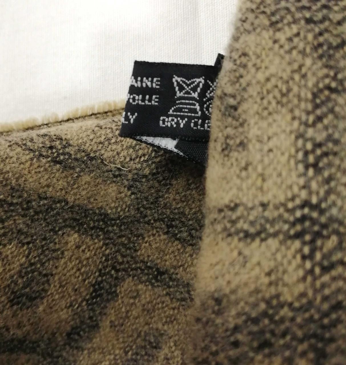 FENDI Zucca pattern wool muffler Beige X Black Used