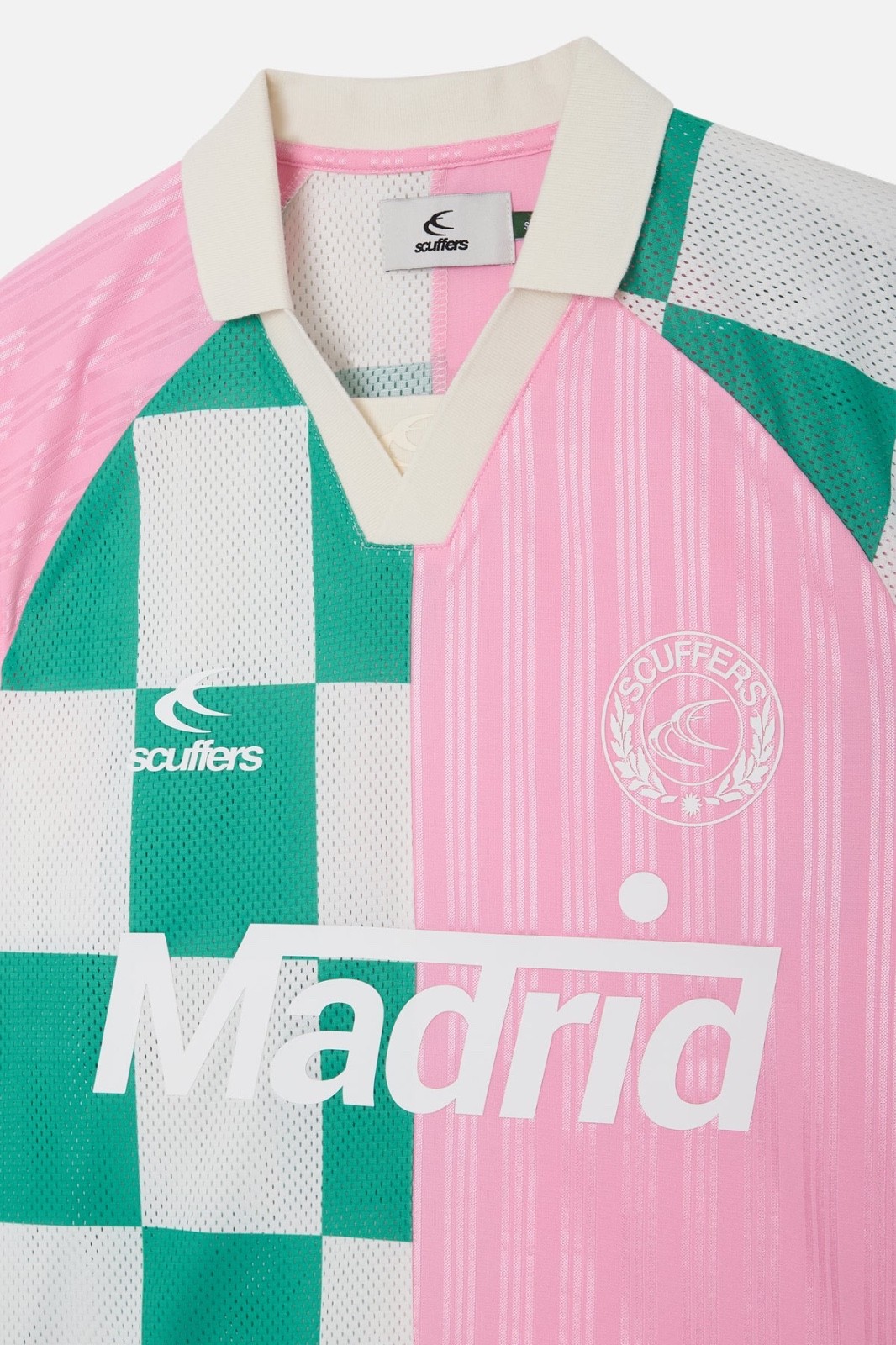 Scuffers Madrid Pink & Checkered Football T-Shirt [Brand New, Unopened]