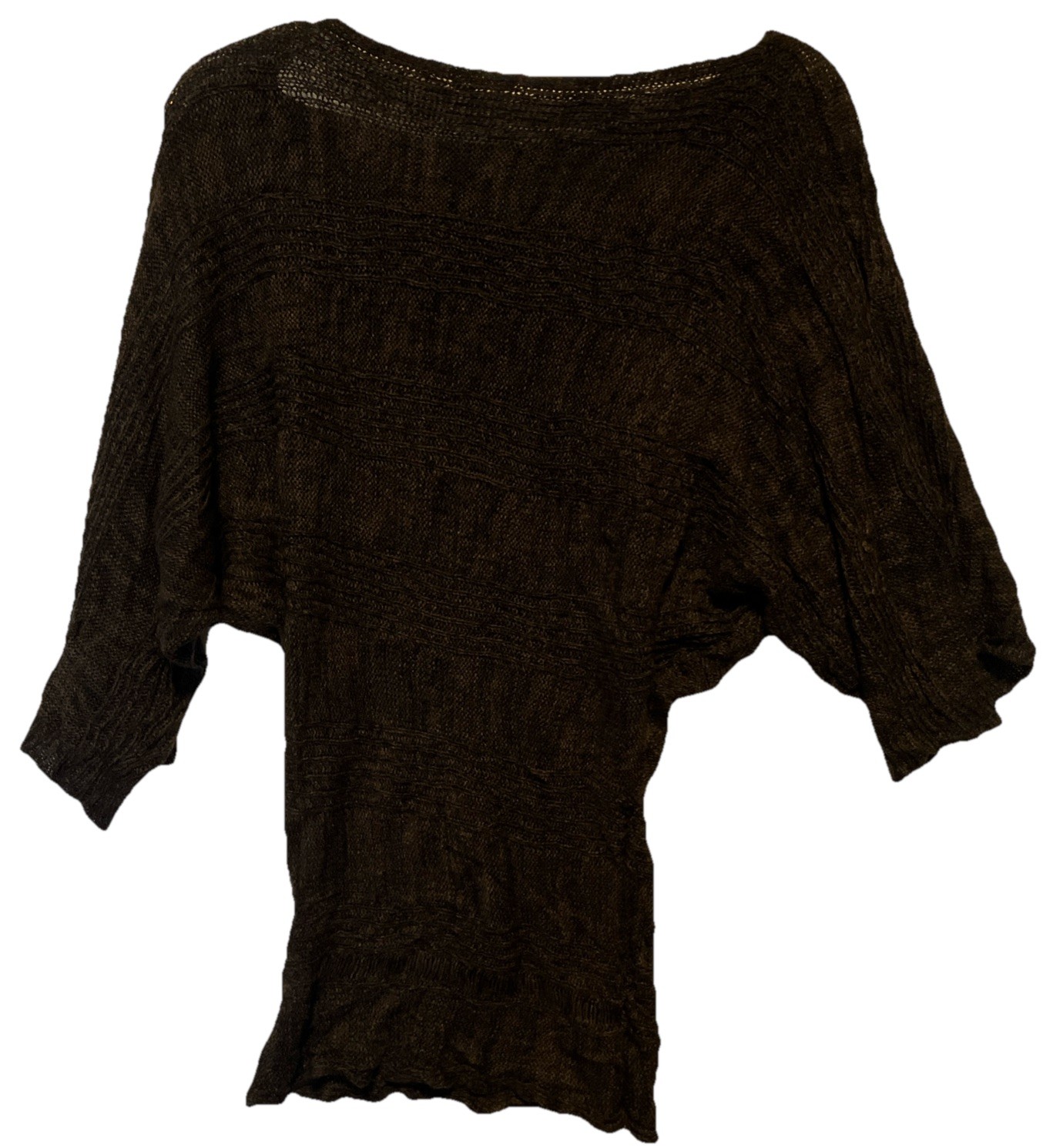 The Boutique Ladies’ Tunic size XL Boho Style Brown Knitted Fabric