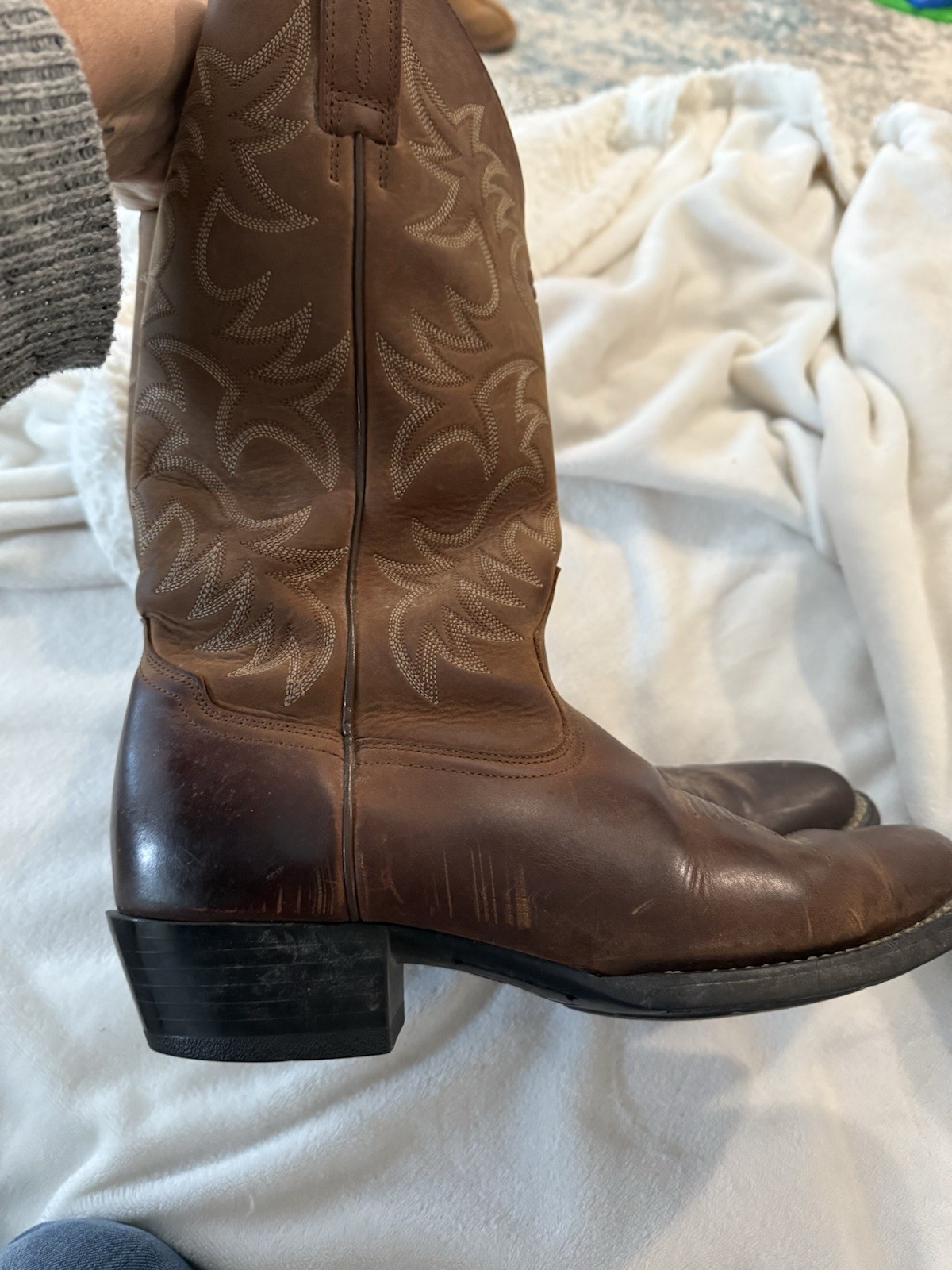 Ariat Heritage Style #34725 Brown Leather Western Cowboy Boots Mens Size 8.5D