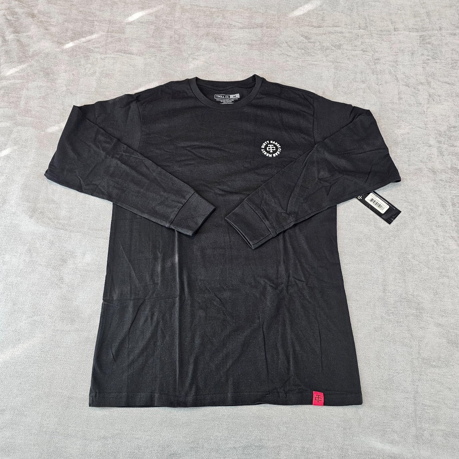 TROLL CO Dirty Hands Clean Money Twisted Wrenches Mens Black Long Sleeve Medium