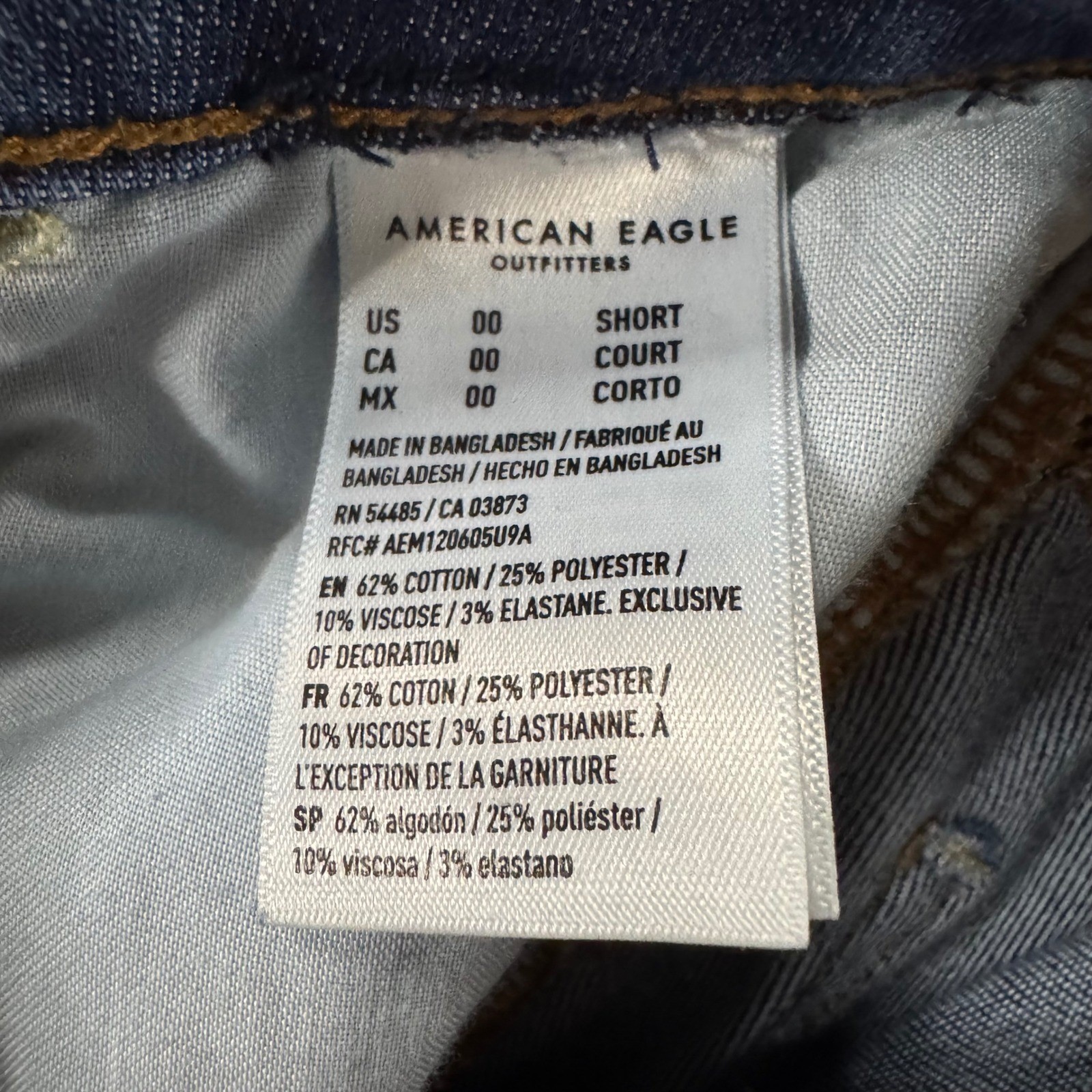 American Eagle Hi-Rise Jegging Womens 00 Short Blue Good Next Level Stretch