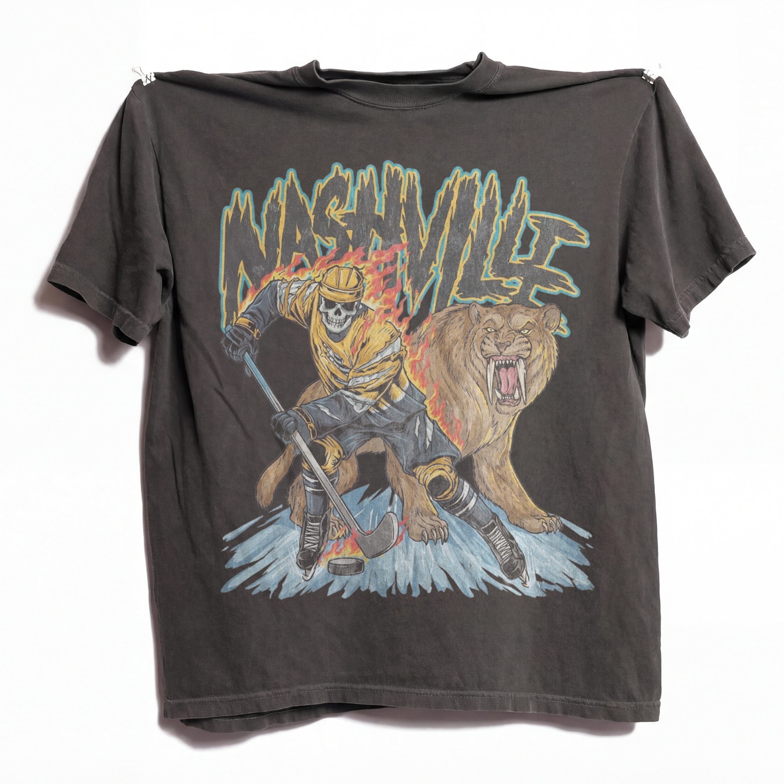 Nashville Predators Ice Hockey Skeleton Vintage Comfort Color T-shirt