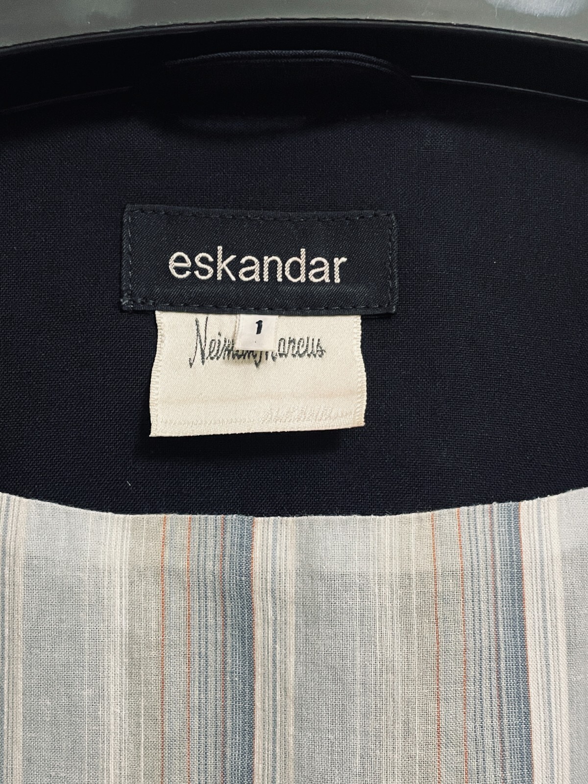 ESKANDAR England 90% Wool 10% Cashmere Lining 100% Cotton Jacket Coat Size 1