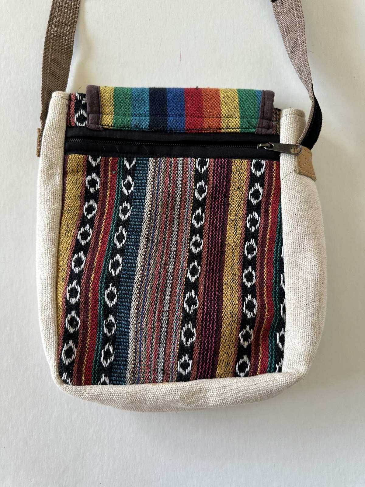 ThreadHeads Himalayan Hemp Asymmetrical Shoulder Bag Multicolored