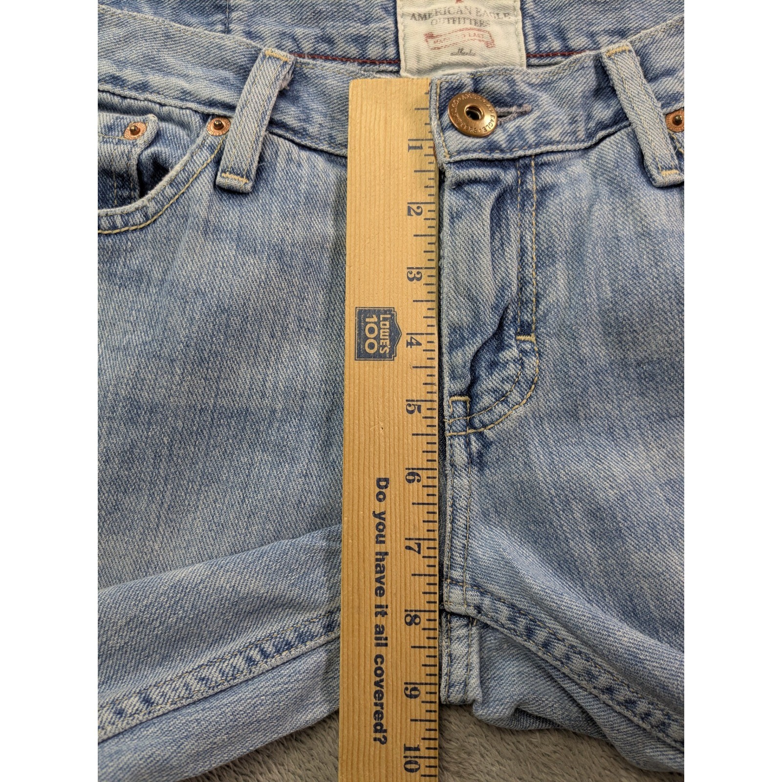 American Eagle Hipster Jeans Womens 6 Reg Light Wash Flare Low Rise Y2K Cotton