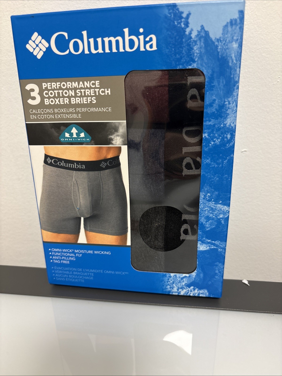 Columbia 3 Pack Men’s High Performance Stretch Boxer Briefs Size M -32-34