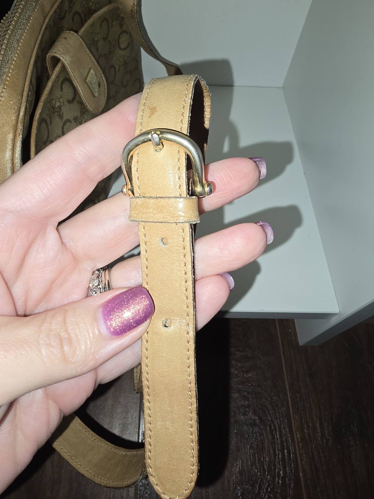 Celine C Macadam Canvas Shoulder Bag