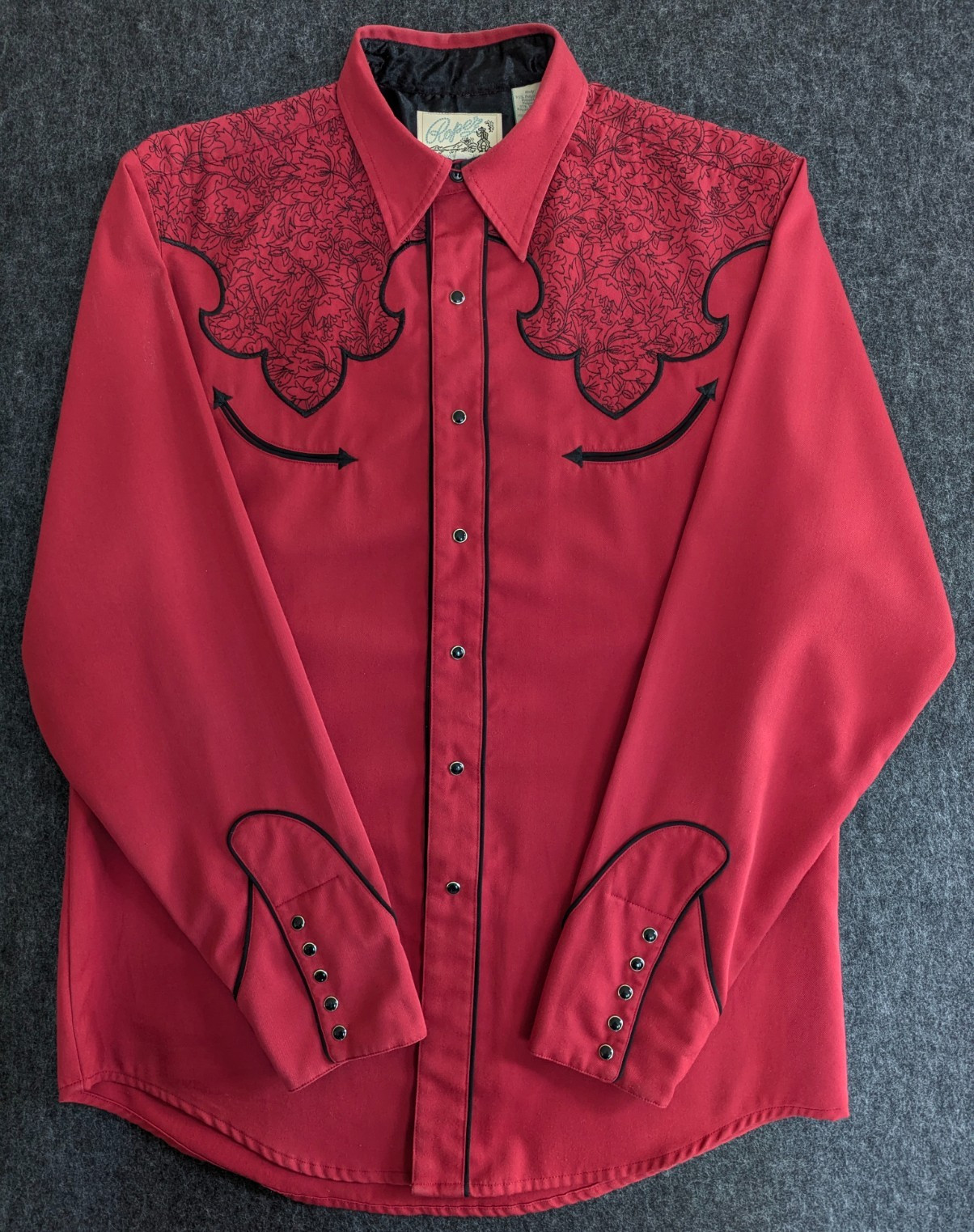 VTG 80s 90s Roper Classic Western Embroidered Studded Pearl Snap Shirt Size L