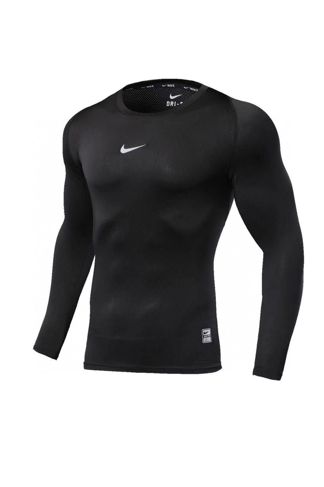 Nike Men’s Pro Compression Long Sleeve Shirt Black All Size