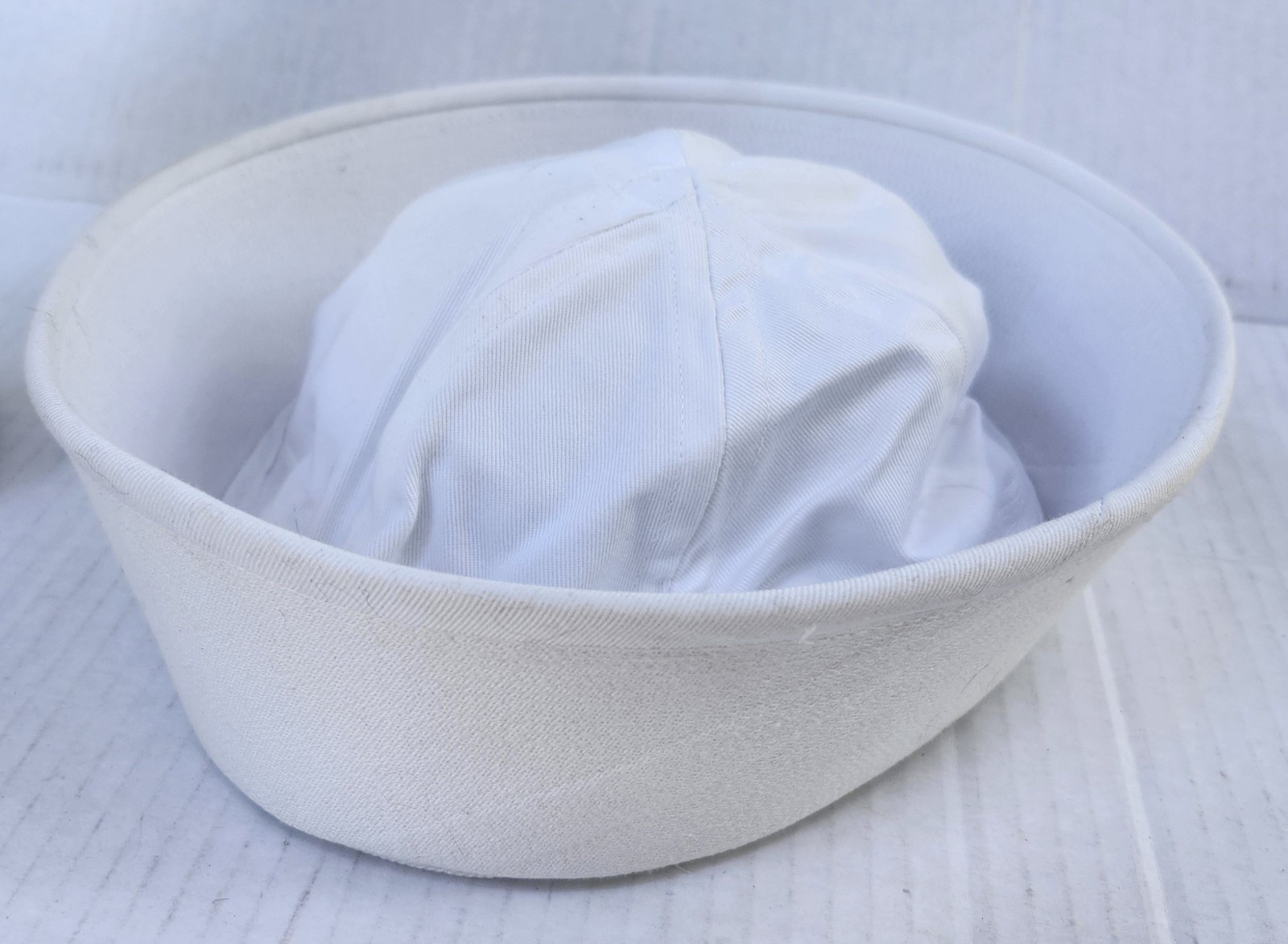 GI White Military US Navy Cotton Dixie Cup GOB Sailor Hat New with Tag NOS 7 3/4