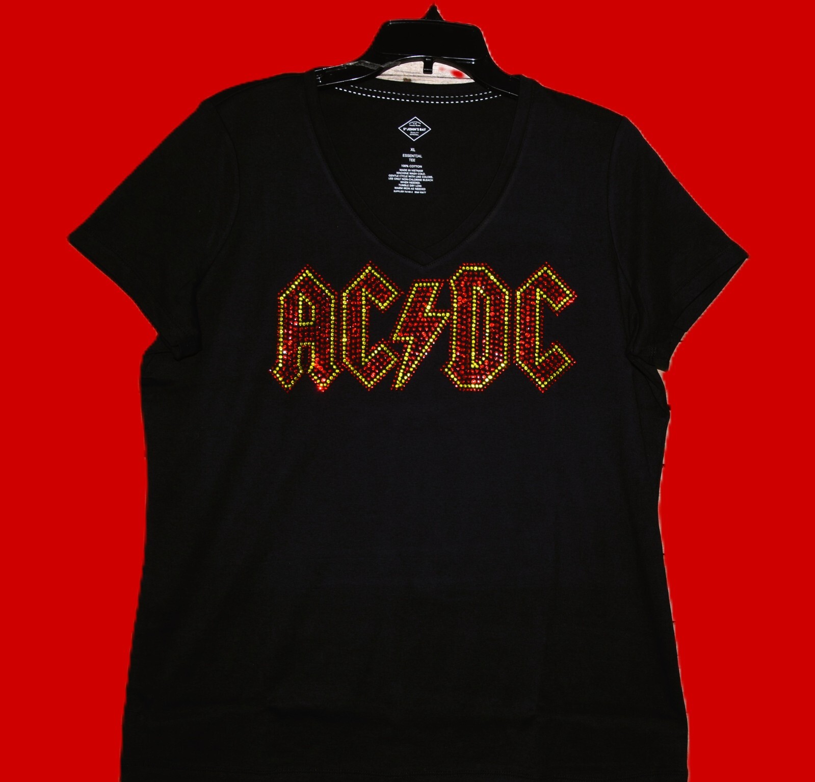 AC/DC rhinestone bling shirt or tank XS S M L XL XXL 1X 2X 3X 4X 5X