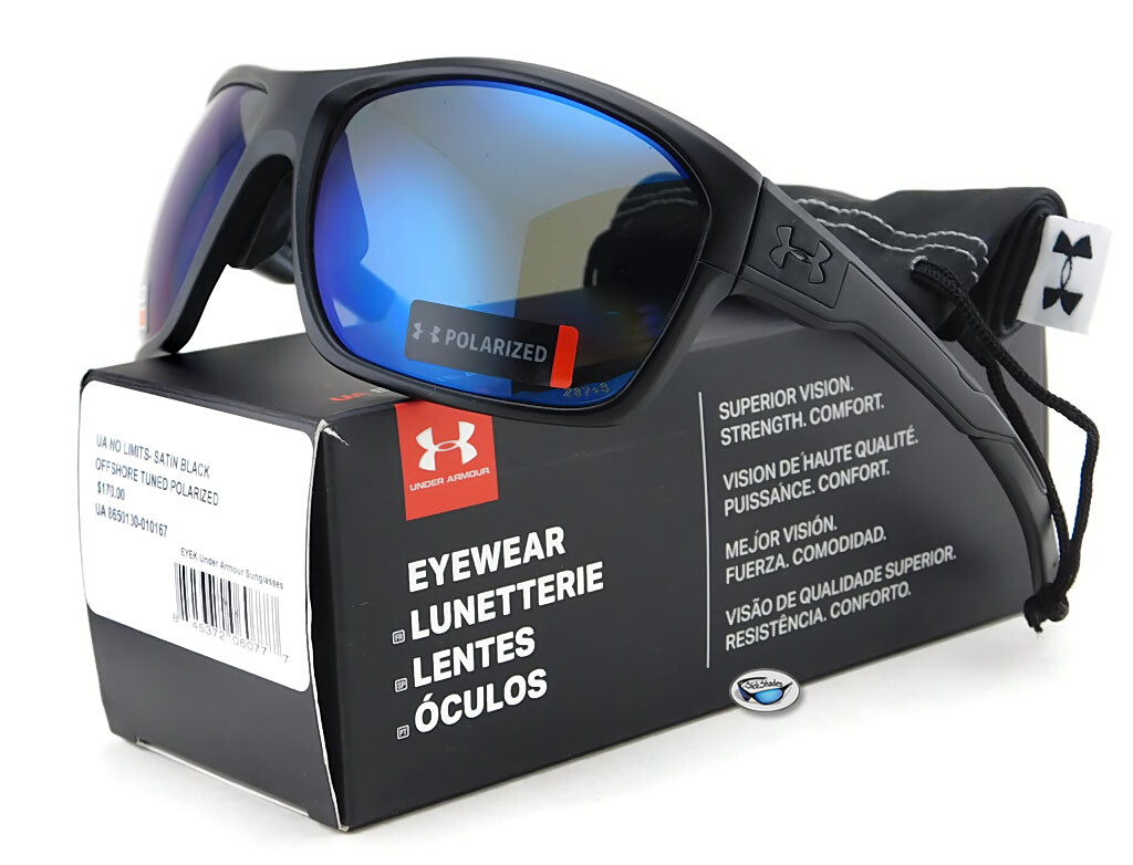 Under Armour NO LIMITS POLARIZED Sunglasses | Satin Black / Offshore Blue Lens